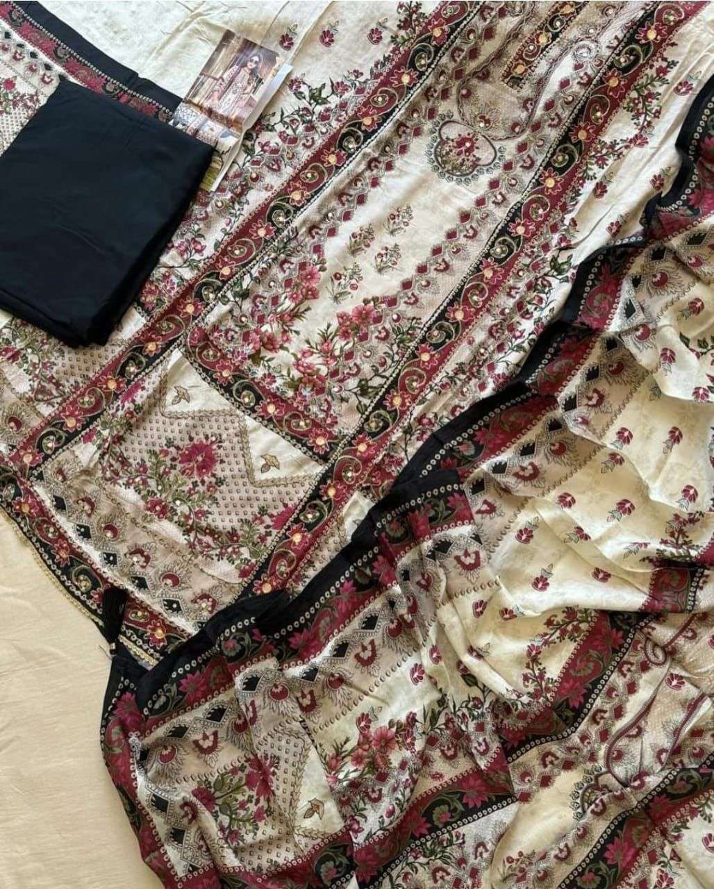 SHREE FAB DESIGN NO - KT 125  PURE VISCOSE MUSLIN DIGITAL PRINT AARI HAND WORK PARTY WEAR SUIT 