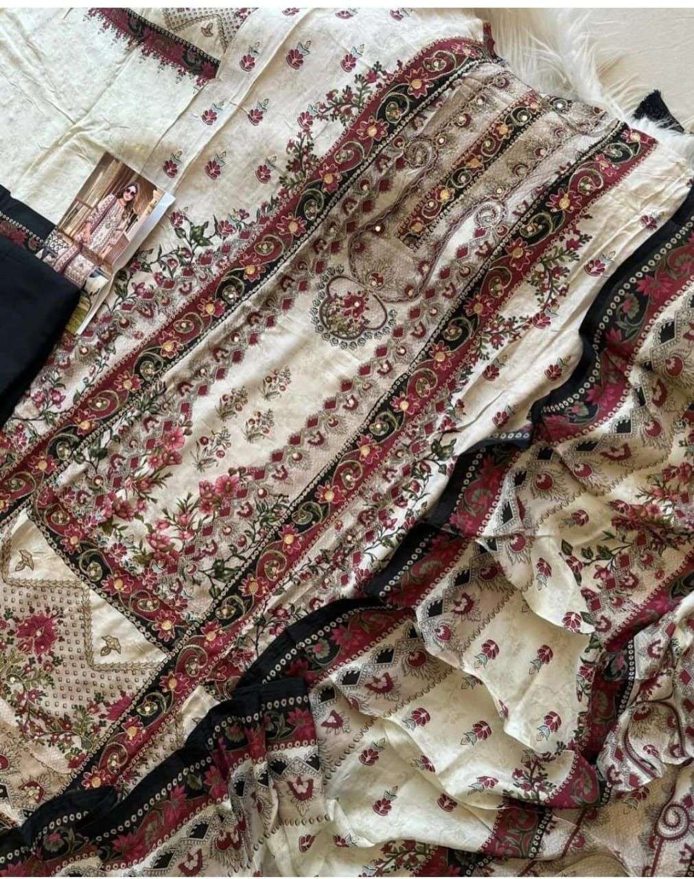 SHREE FAB DESIGN NO - KT 125  PURE VISCOSE MUSLIN DIGITAL PRINT AARI HAND WORK PARTY WEAR SUIT 