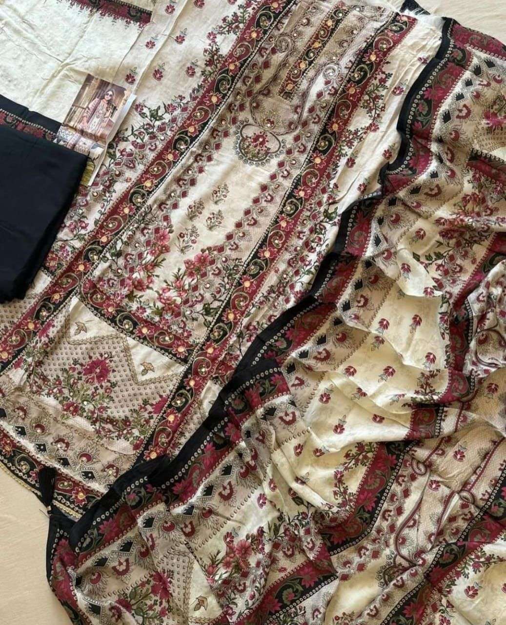 SHREE FAB DESIGN NO - KT 125  PURE VISCOSE MUSLIN DIGITAL PRINT AARI HAND WORK PARTY WEAR SUIT 