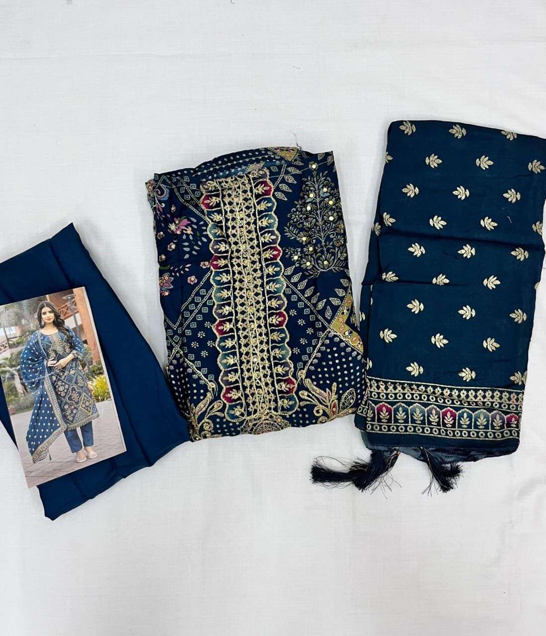 SHREE FAB DESIGN NO - KT - 241 PURE VISCOSE MUSLIN DIGITAL PRINT AARI HANDWORK PAKISTANI SUIT 