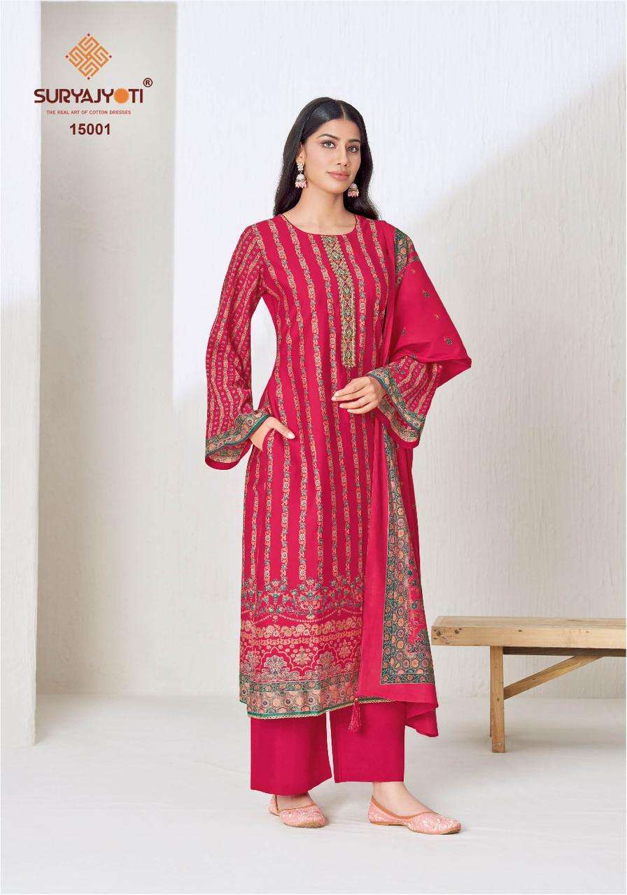 SURYAJYOTI PUSHPA VOL 15 MODAL PRINT WITH EMBROIDERY WORK SUIT