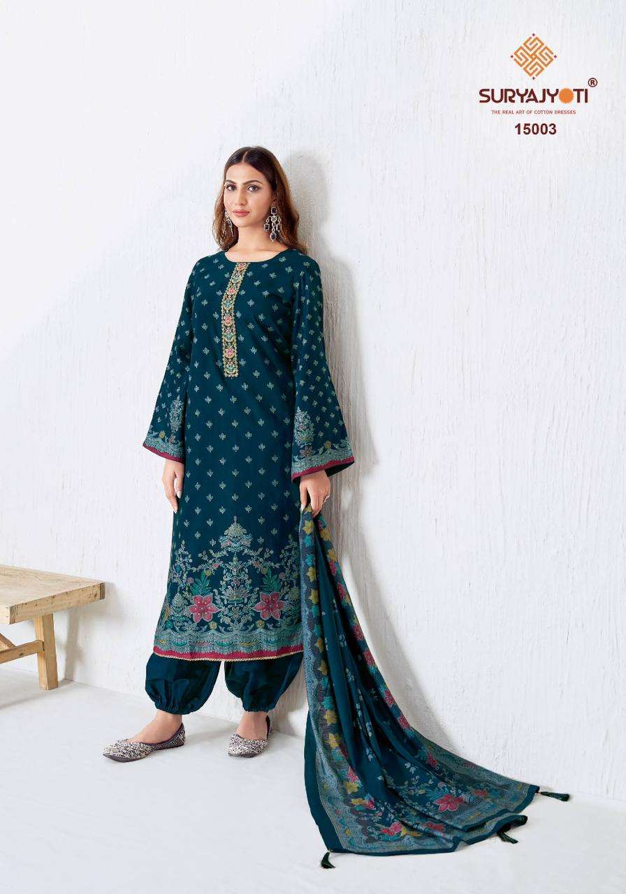 SURYAJYOTI PUSHPA VOL 15 MODAL PRINT WITH EMBROIDERY WORK SUIT