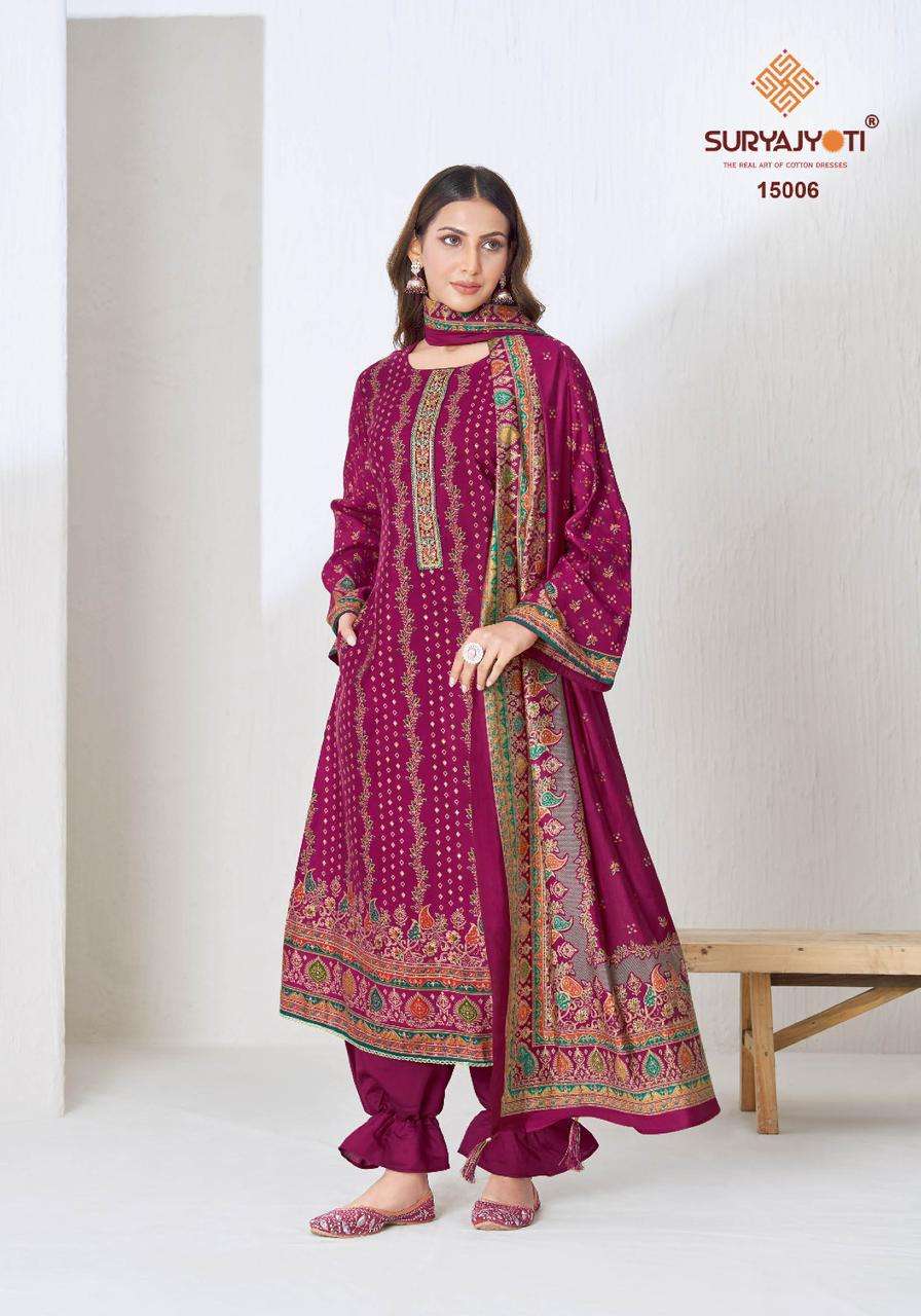 SURYAJYOTI PUSHPA VOL 15 MODAL PRINT WITH EMBROIDERY WORK SUIT