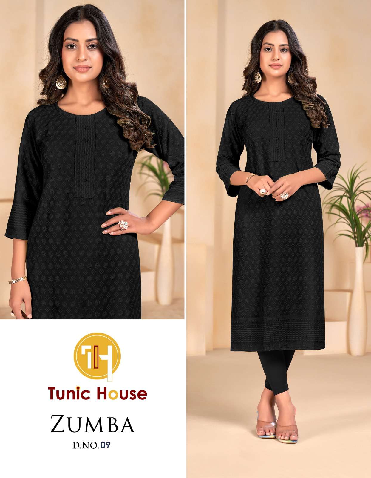 TUNIC HOUSE ZUMBA CHIKANKARI LADIES KURTI