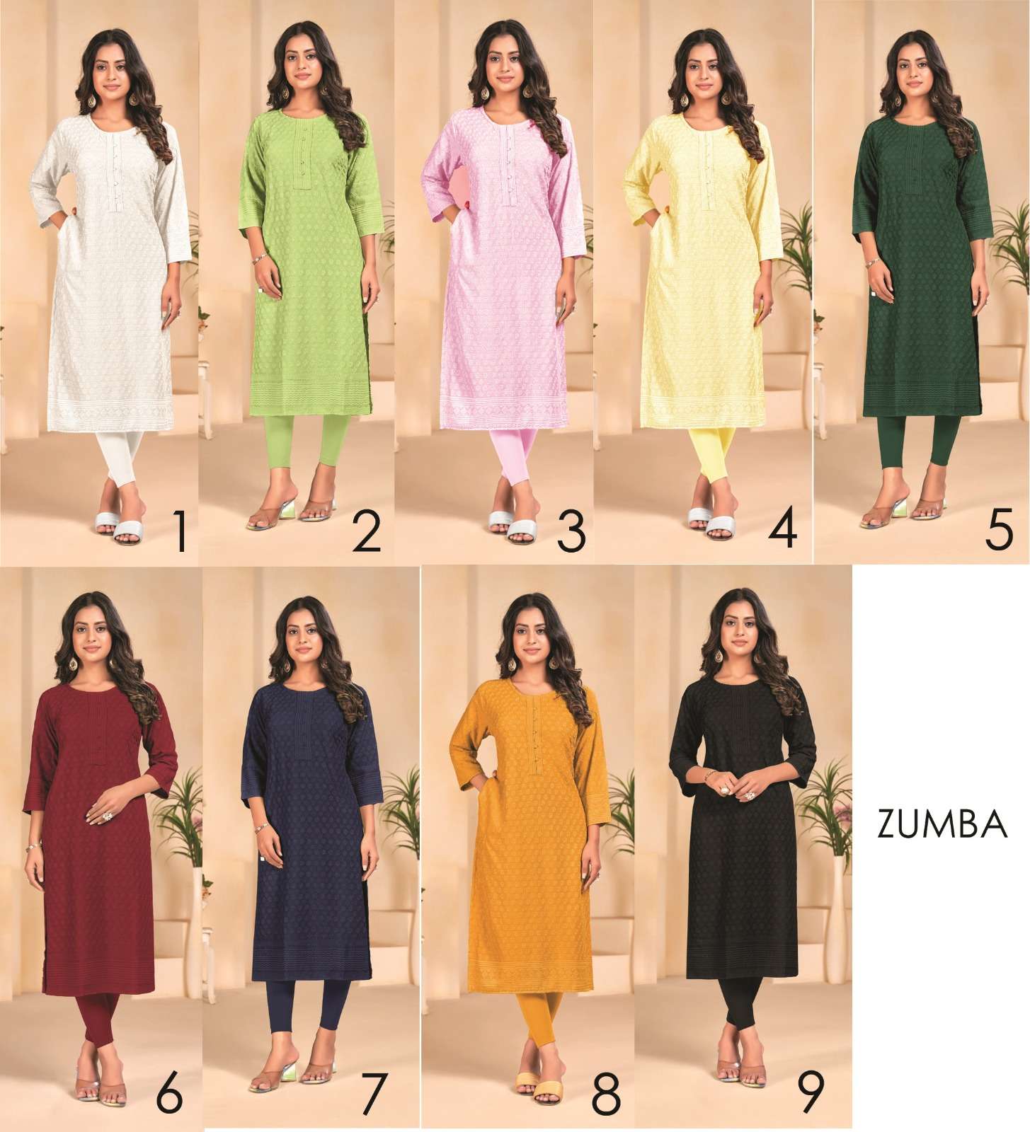 TUNIC HOUSE ZUMBA CHIKANKARI LADIES KURTI
