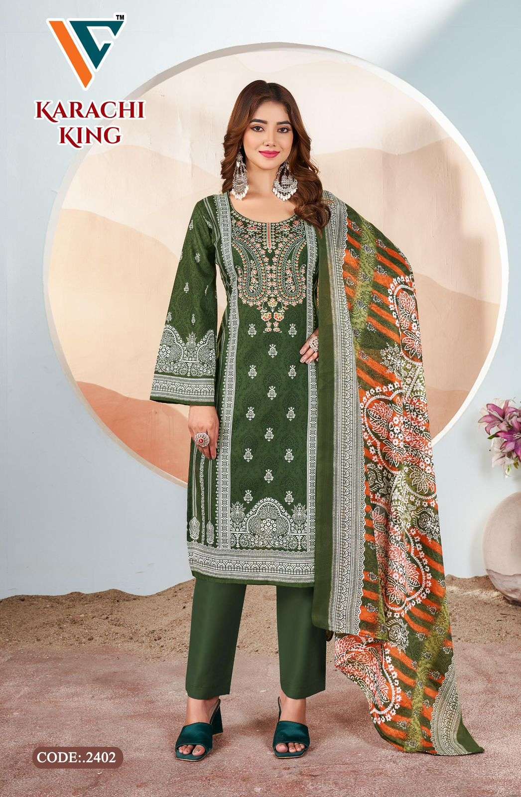 VANDANA‎‎‎‎ CREATION KARACHI KING VOL 24 COTTON DIGITAL PRINT SALWAR SUIT