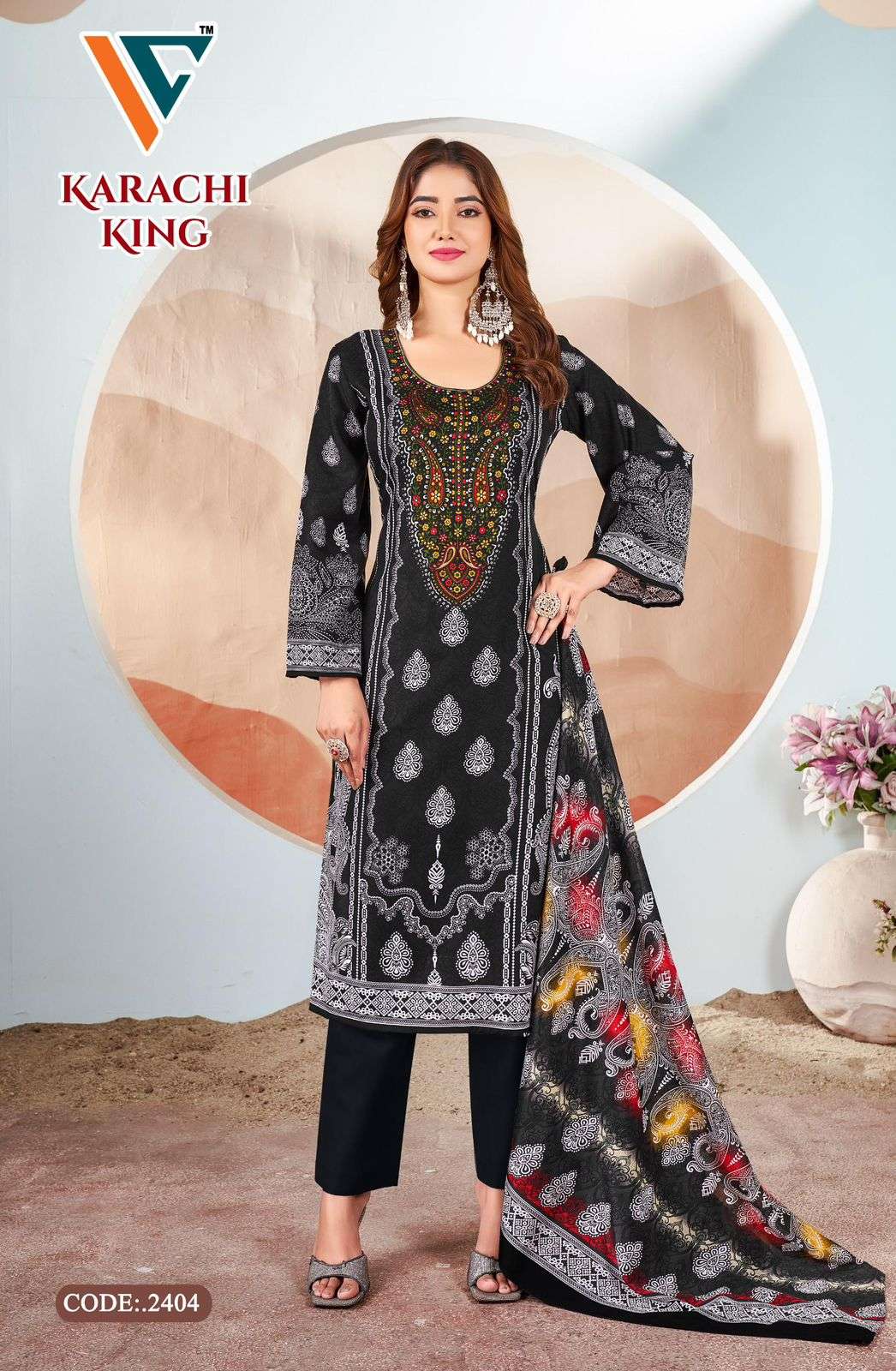 VANDANA‎‎‎‎ CREATION KARACHI KING VOL 24 COTTON DIGITAL PRINT SALWAR SUIT