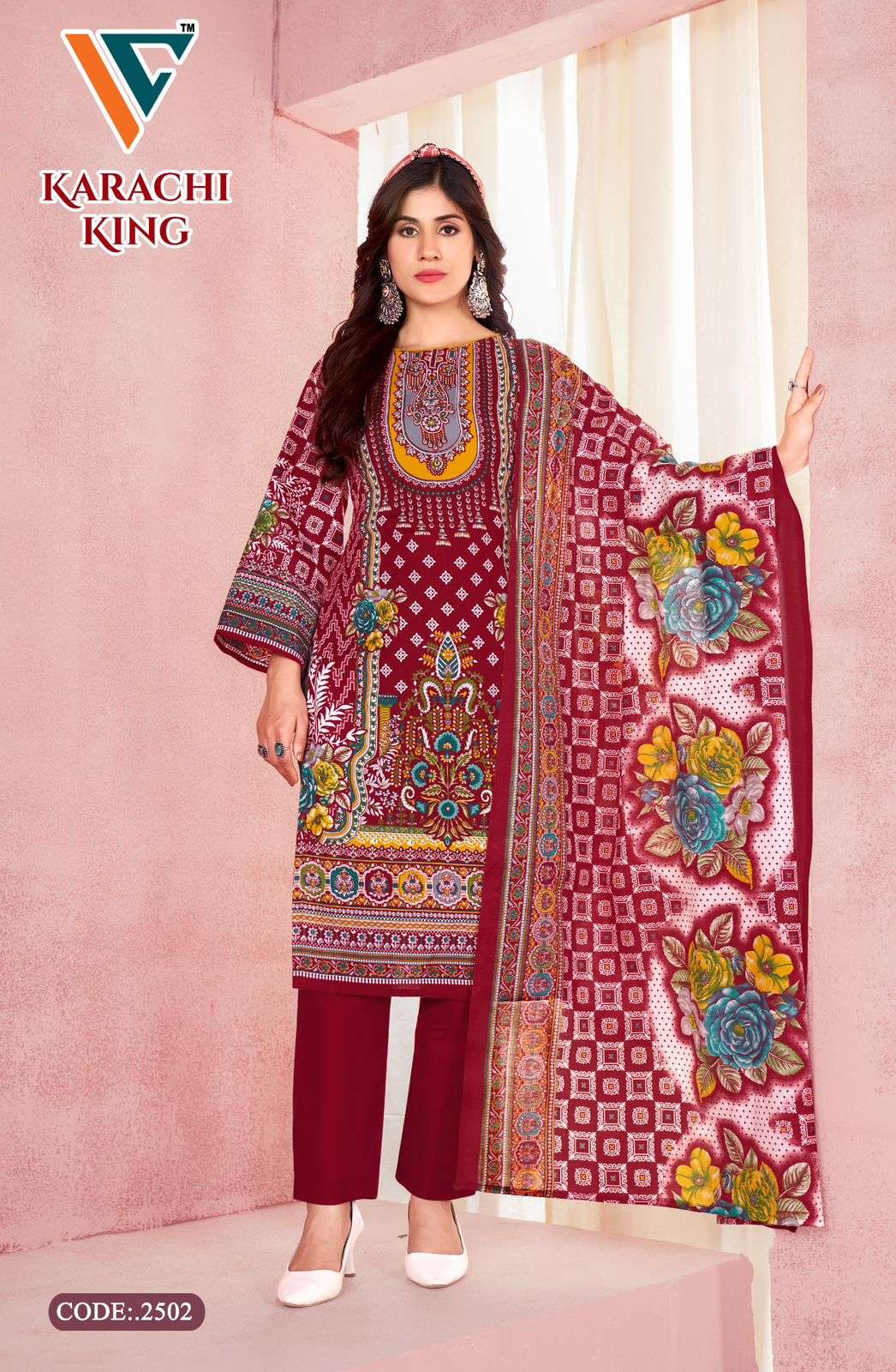 VANDANA‎‎‎‎ CREATION KARACHI‎ KING‎‎‎ VOL 25 COTTON DIGITAL PRINTS SALWAR SUIT