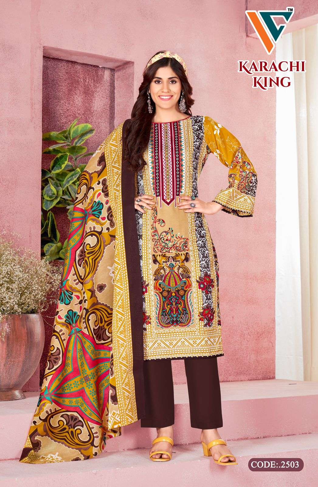 VANDANA‎‎‎‎ CREATION KARACHI‎ KING‎‎‎ VOL 25 COTTON DIGITAL PRINTS SALWAR SUIT
