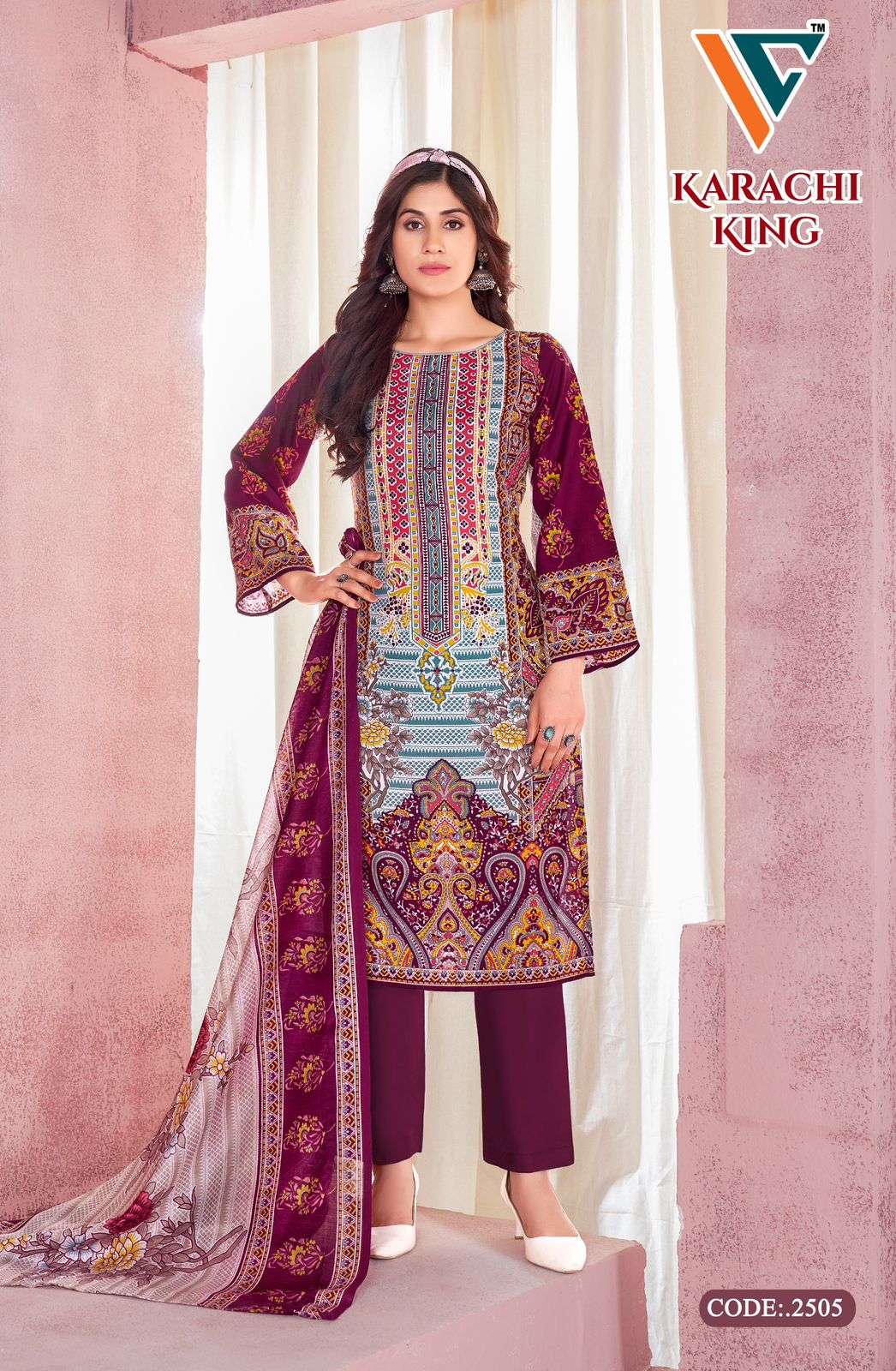 VANDANA‎‎‎‎ CREATION KARACHI‎ KING‎‎‎ VOL 25 COTTON DIGITAL PRINTS SALWAR SUIT