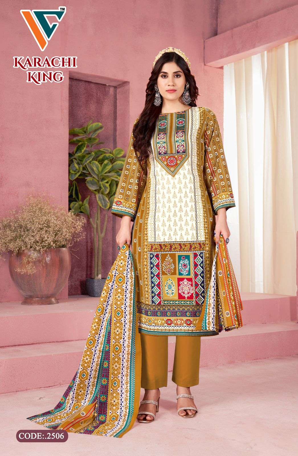 VANDANA‎‎‎‎ CREATION KARACHI‎ KING‎‎‎ VOL 25 COTTON DIGITAL PRINTS SALWAR SUIT