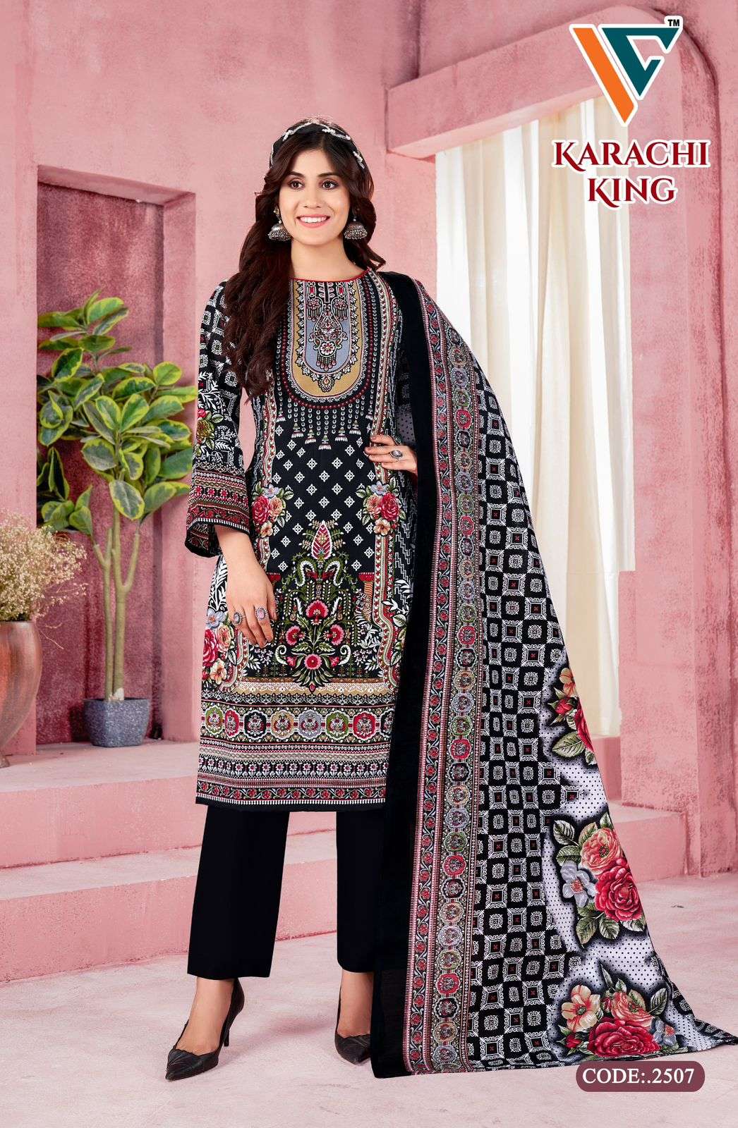 VANDANA‎‎‎‎ CREATION KARACHI‎ KING‎‎‎ VOL 25 COTTON DIGITAL PRINTS SALWAR SUIT