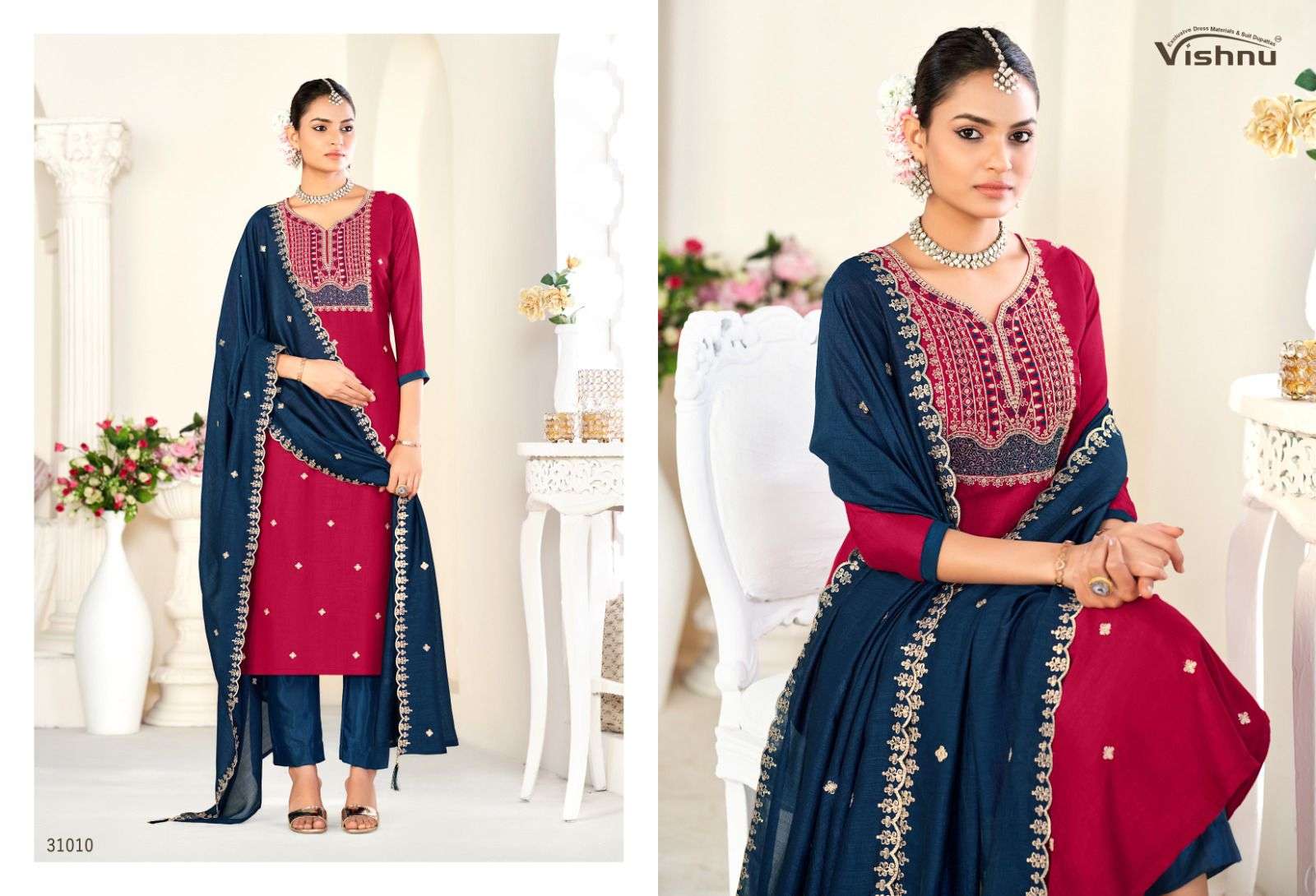 VISHNU IMPEX SANWALI VOL 2 SILK FANCY SWAROVSKI WORKS LADIES SUIT