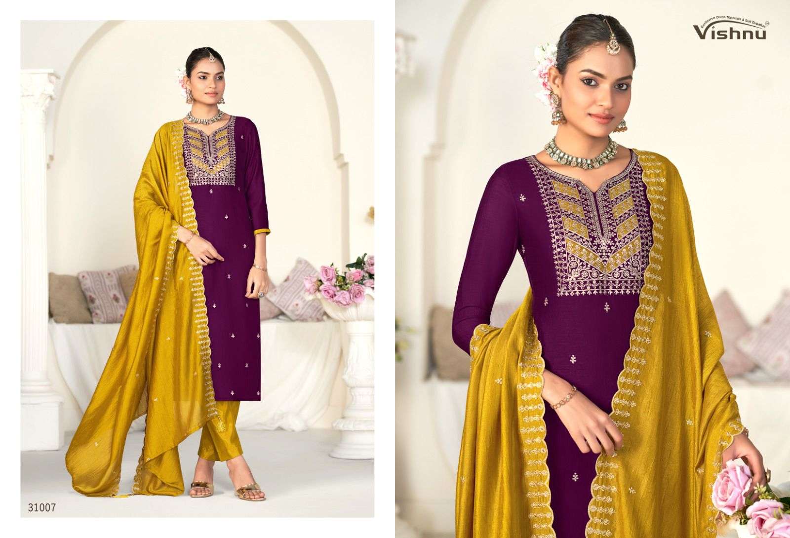 VISHNU IMPEX SANWALI VOL 2 SILK FANCY SWAROVSKI WORKS LADIES SUIT