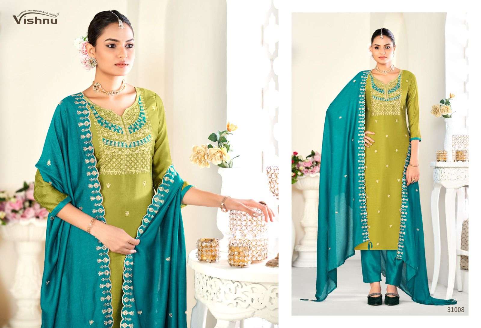 VISHNU IMPEX SANWALI VOL 2 SILK FANCY SWAROVSKI WORKS LADIES SUIT