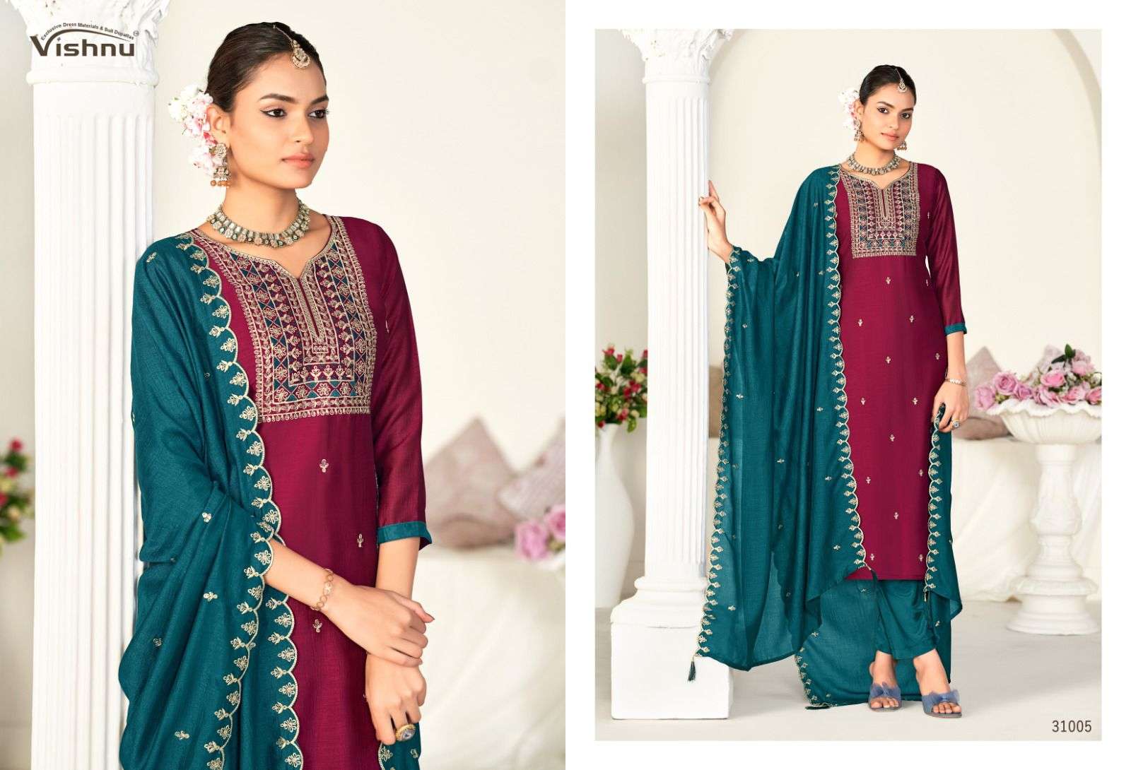 VISHNU IMPEX SANWALI VOL 2 SILK FANCY SWAROVSKI WORKS LADIES SUIT
