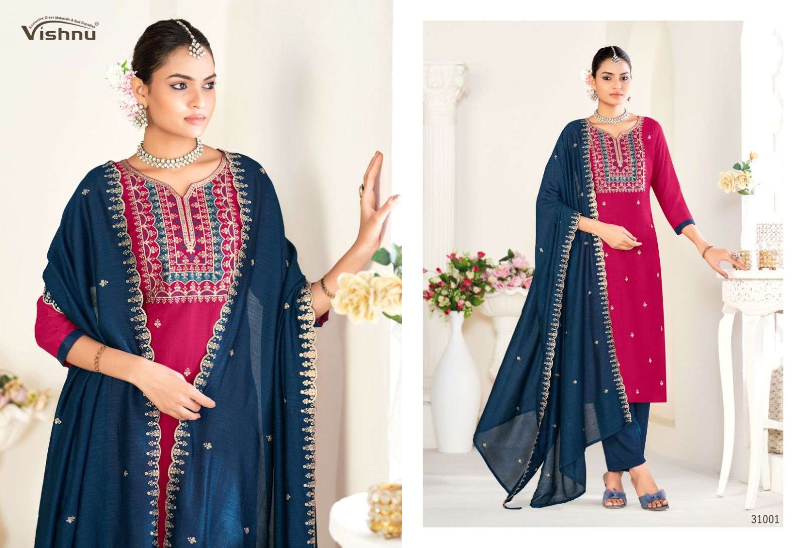 VISHNU IMPEX SANWALI VOL 2 SILK FANCY SWAROVSKI WORKS LADIES SUIT