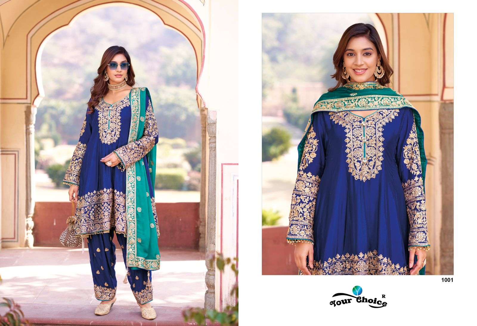 YOUR CHOICE AFGANI GOLD HEAVY EMBROIDERED DESIGNER WEDDING WEAR SUIT