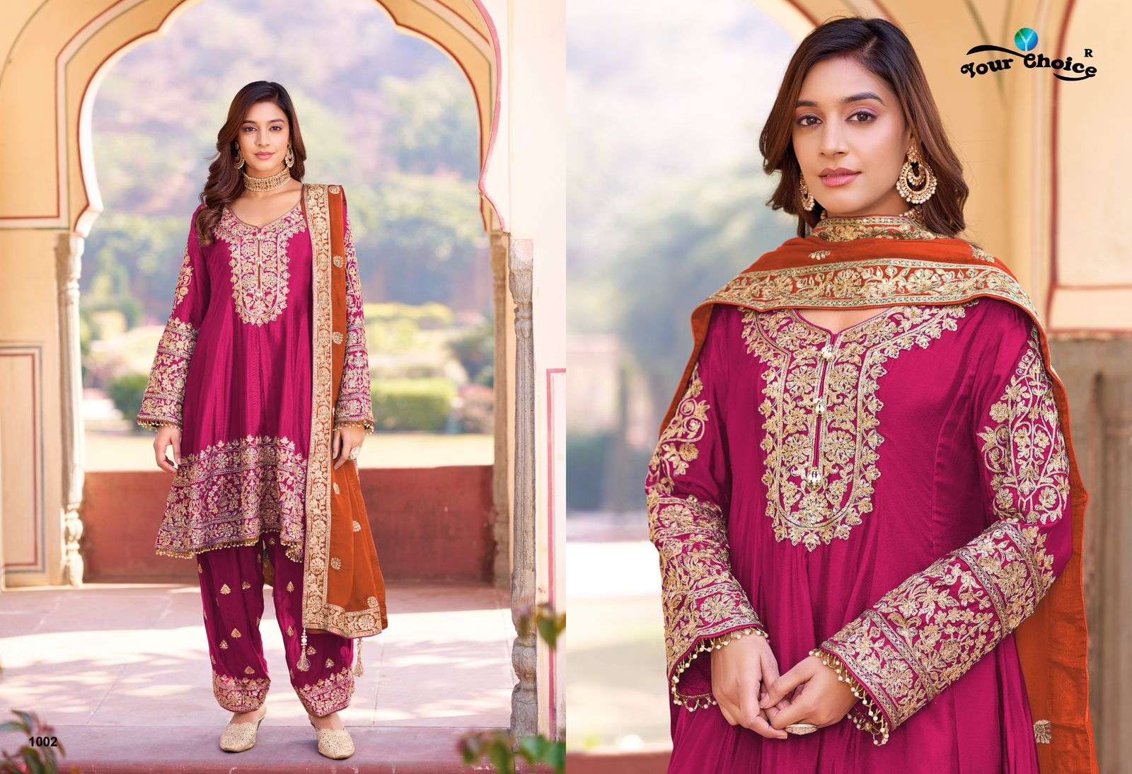 YOUR CHOICE AFGANI GOLD HEAVY EMBROIDERED DESIGNER WEDDING WEAR SUIT