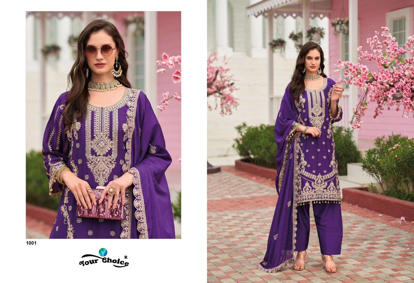 YOUR CHOICE FARASI VOL 1 HEAVY EMBROIDERED DESIGNER READY MADE PARTY WEAR LADIES SUIT