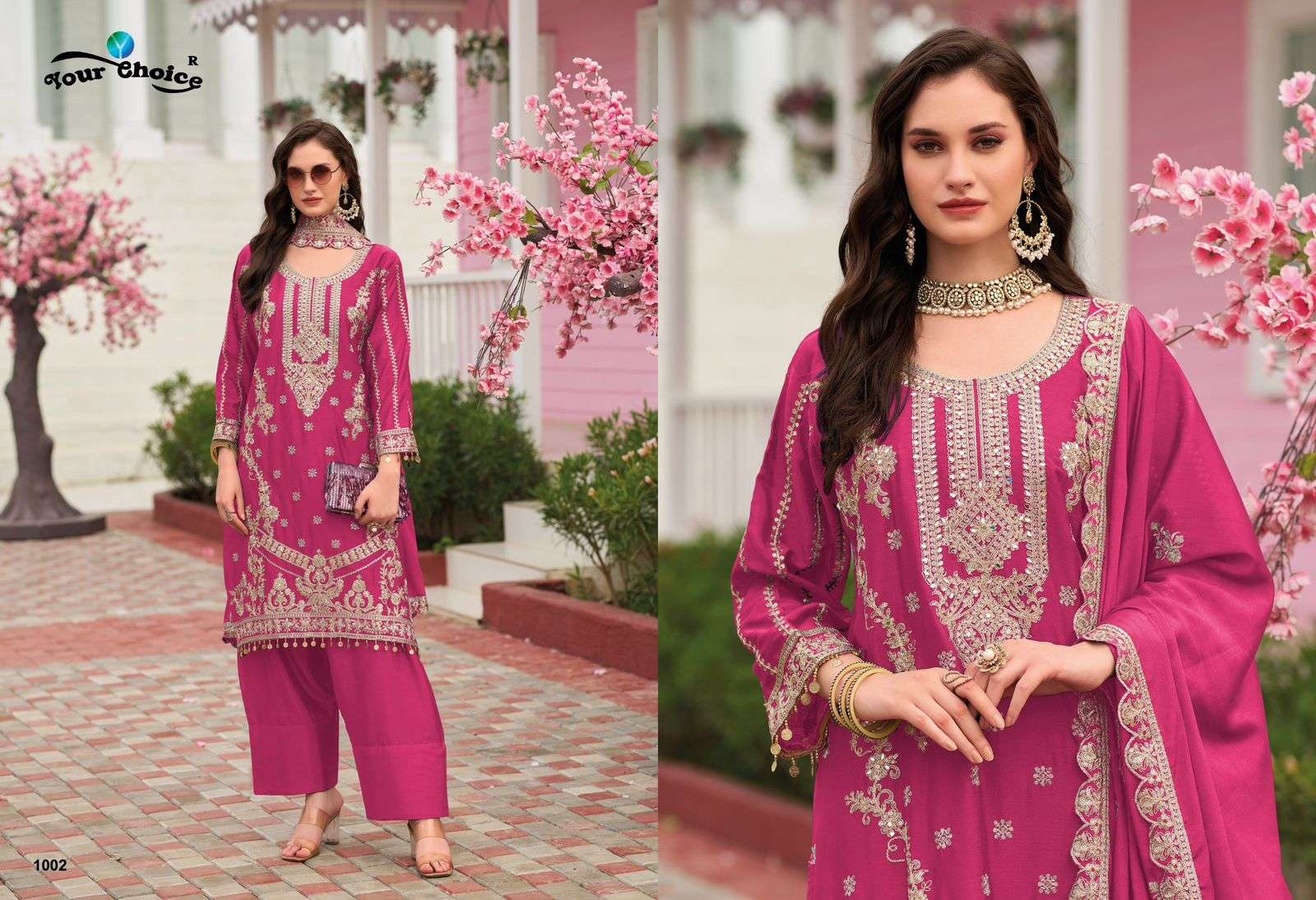YOUR CHOICE FARASI VOL 1 HEAVY EMBROIDERED DESIGNER READY MADE PARTY WEAR LADIES SUIT