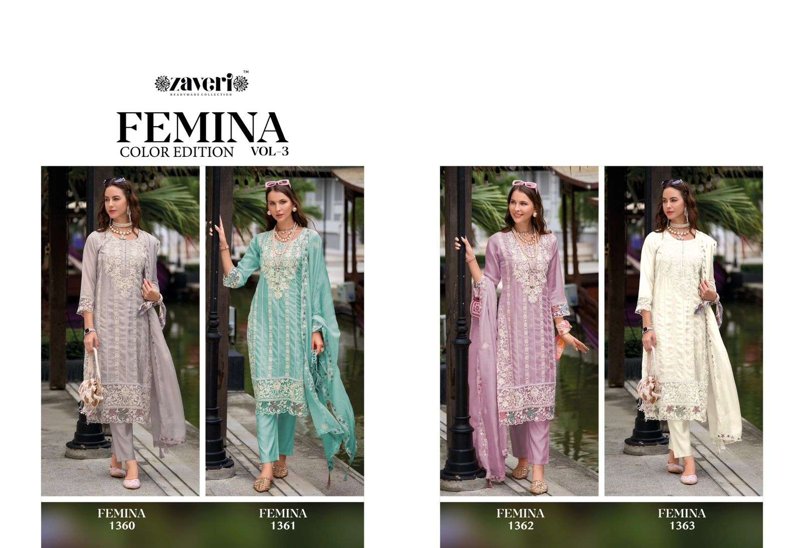 ZAVERI WOMAN BEAUTY FEMINA VOL 3 ORGANZA FANCY DESIGNER LADIES SUIT