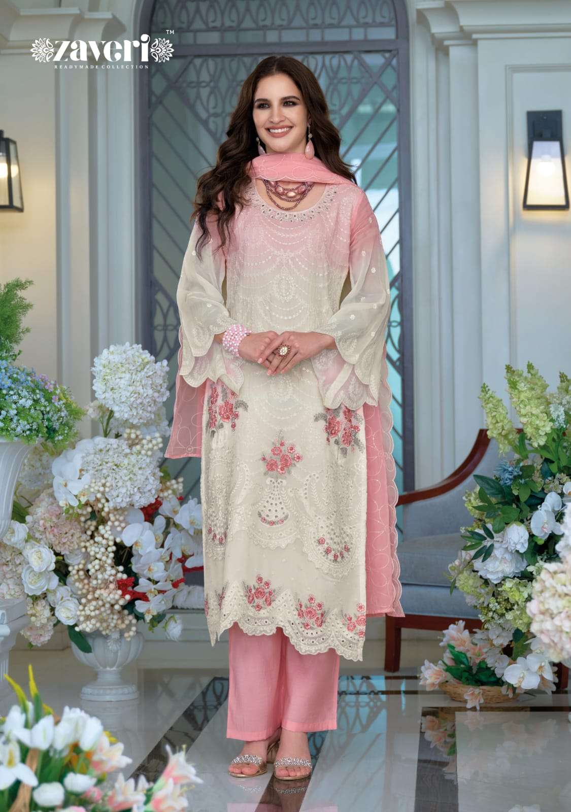 ZAVERI WOMAN BEAUTY FEMINA VOL 4 ORGANZA SILK FANCY DESIGNER LADIES READY MADE SUIT