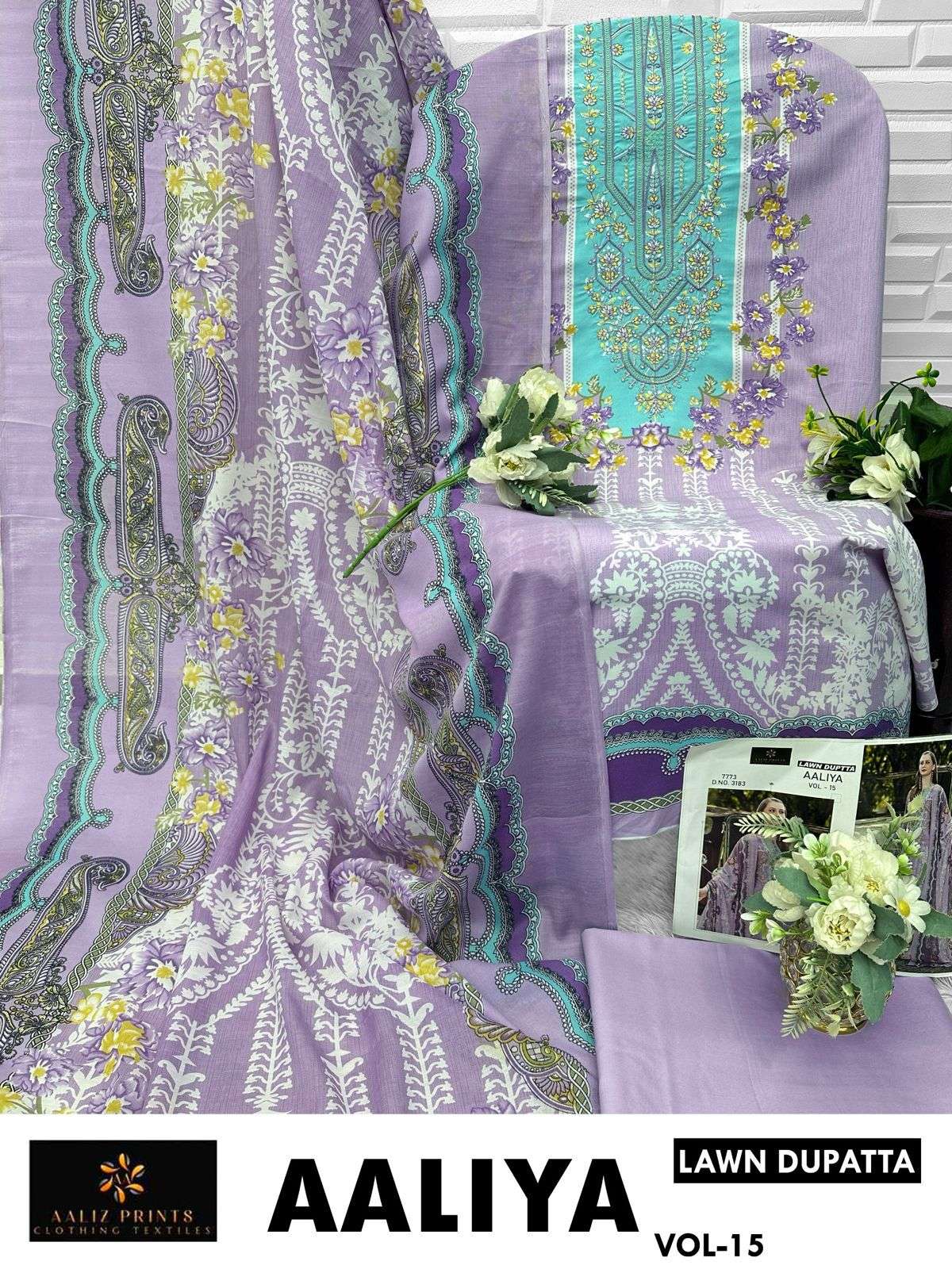 AALIZ PRINTS AALIYA VOL 15 COTTON DIGITAL PRINTS WITH FANCY WORK SUIT