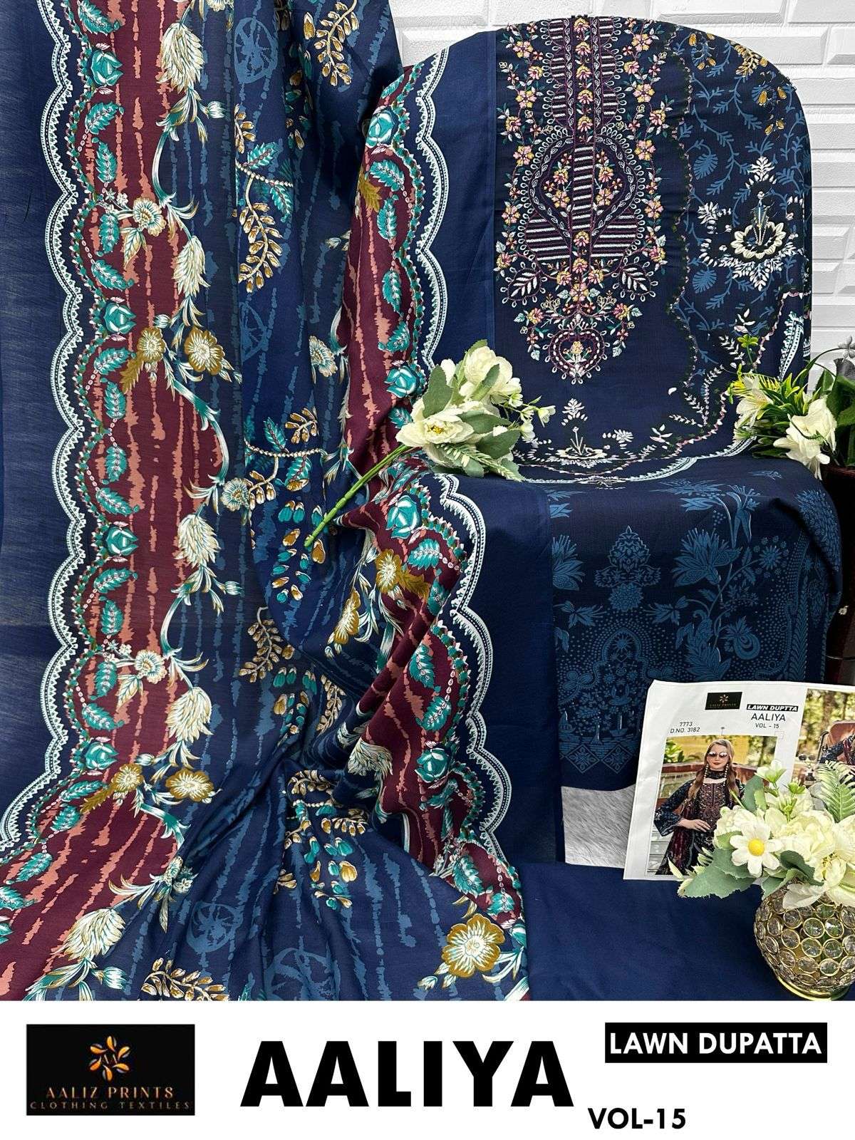 AALIZ PRINTS AALIYA VOL 15 COTTON DIGITAL PRINTS WITH FANCY WORK SUIT