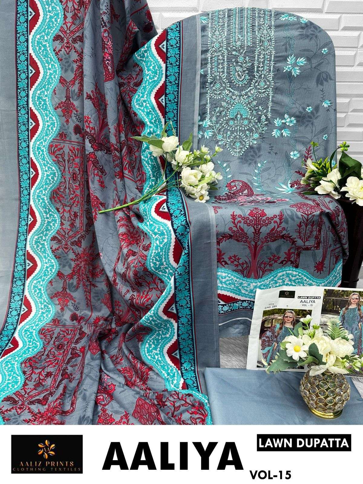 AALIZ PRINTS AALIYA VOL 15 COTTON DIGITAL PRINTS WITH FANCY WORK SUIT