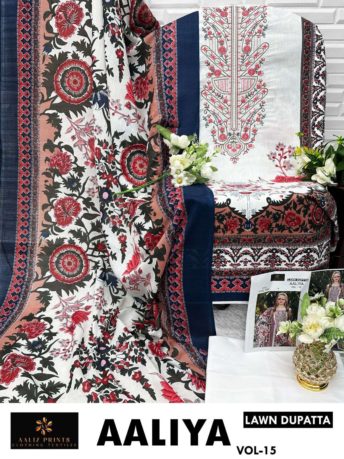 AALIZ PRINTS AALIYA VOL 15 COTTON DIGITAL PRINTS WITH FANCY WORK SUIT