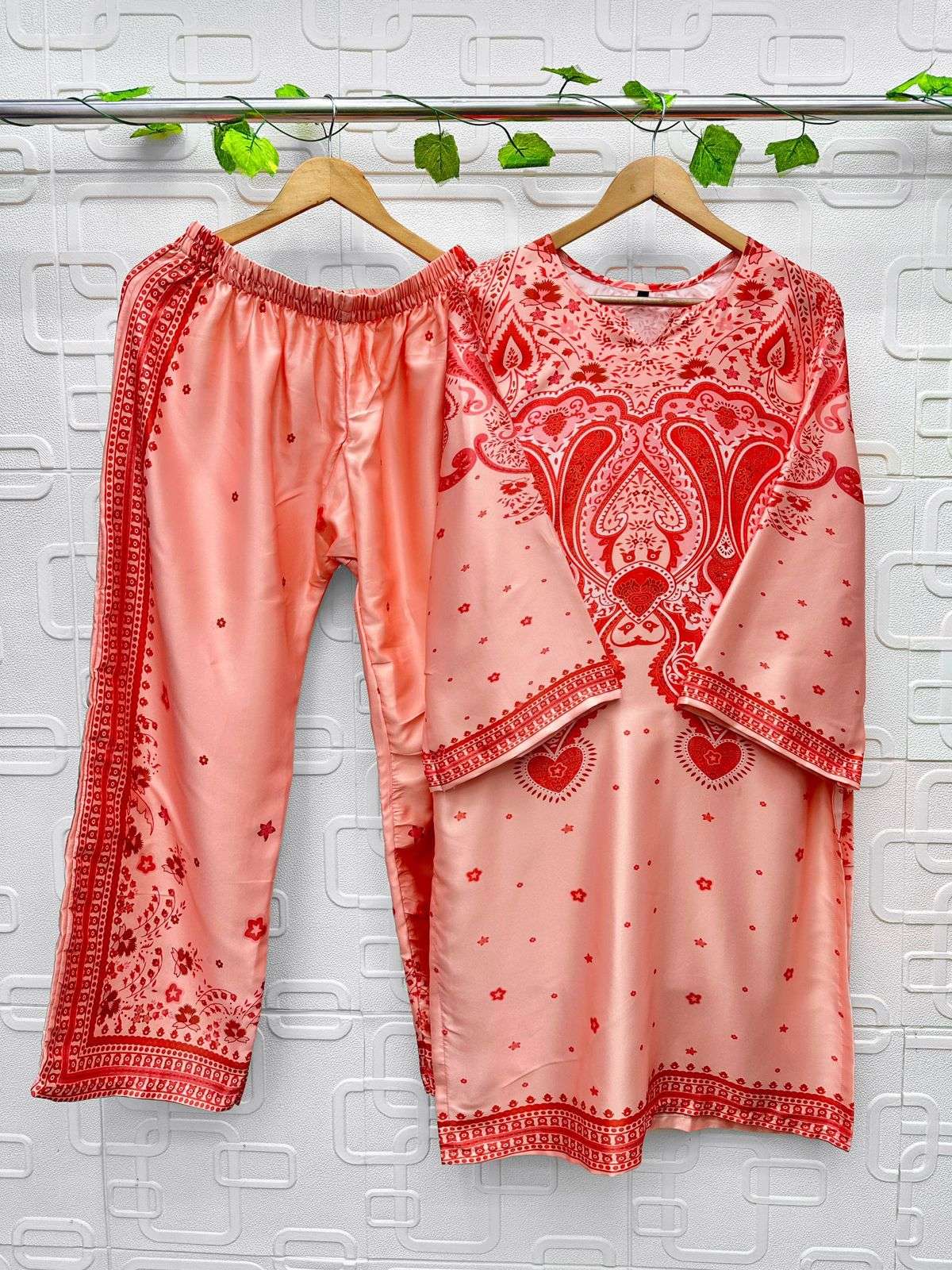 AASHA DESIGNER DESIGN NO - 10001-10002 MODAL SATIN PRINT READYMADE CO-ORD SET
