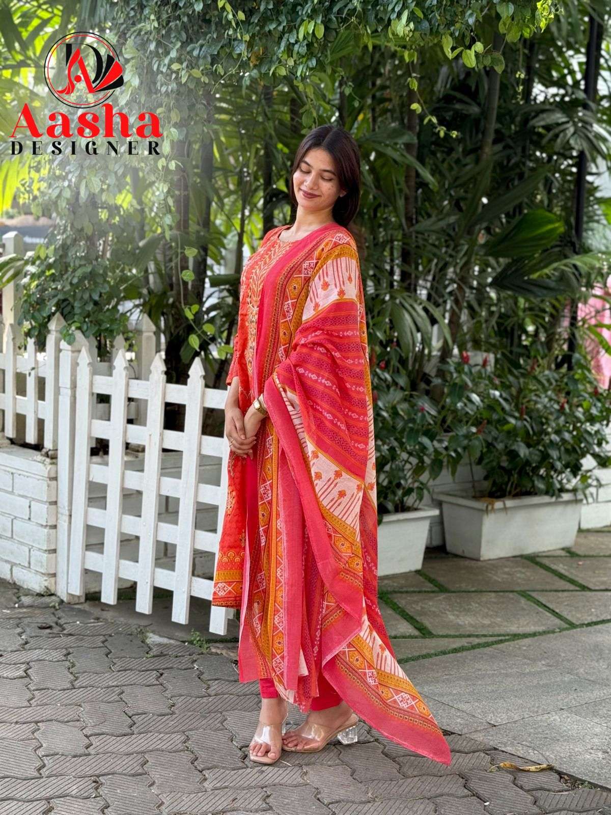 AASHA DESIGNER DESIGN NO - 1181 PURE LAWN PRINT EXCLUSIVE SELF EMBROIDERED PAKISTANI SUIT 