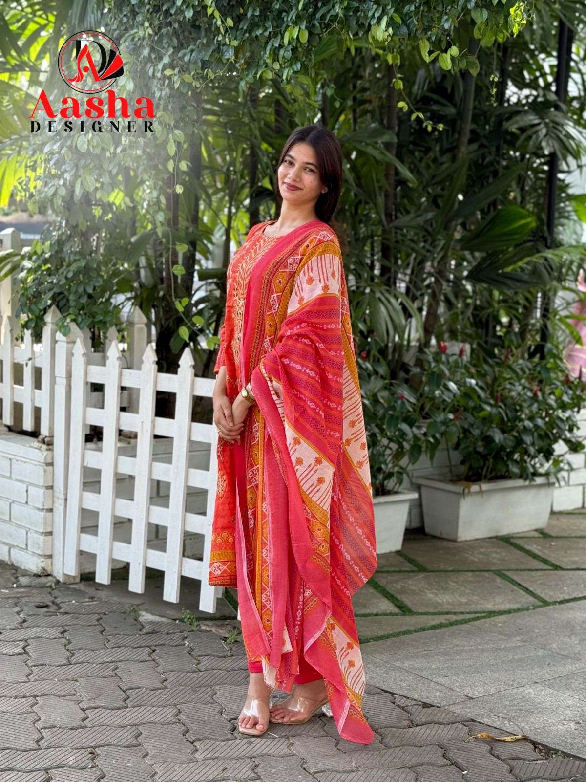 AASHA DESIGNER DESIGN NO - 1181 PURE LAWN PRINT EXCLUSIVE SELF EMBROIDERED PAKISTANI SUIT 