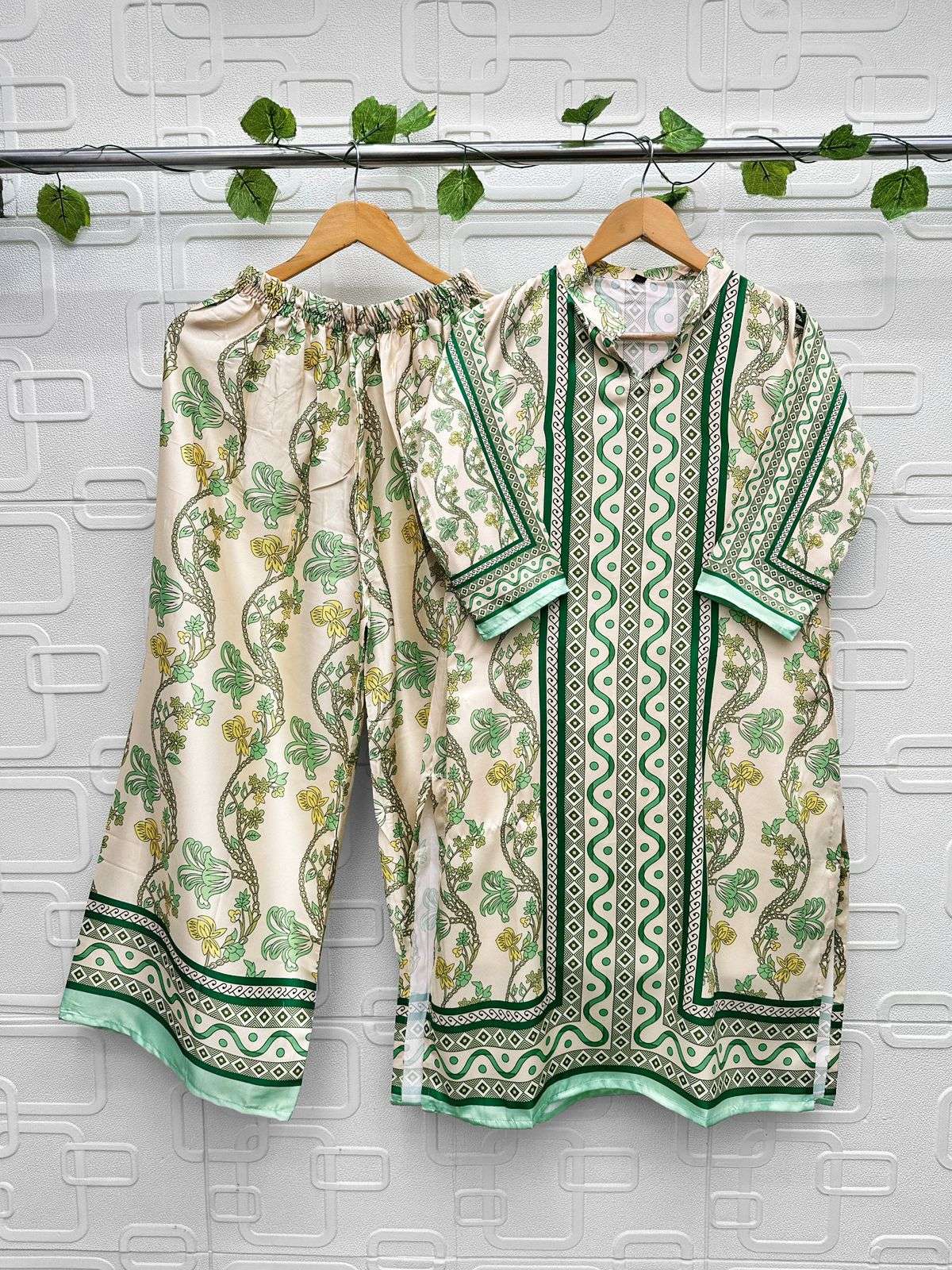 AASHA DESIGNER TURKIS VOL 2 SATIN DIGITAL PAKISTANI STYLE KURTI WITH PLAZZO PAIR 