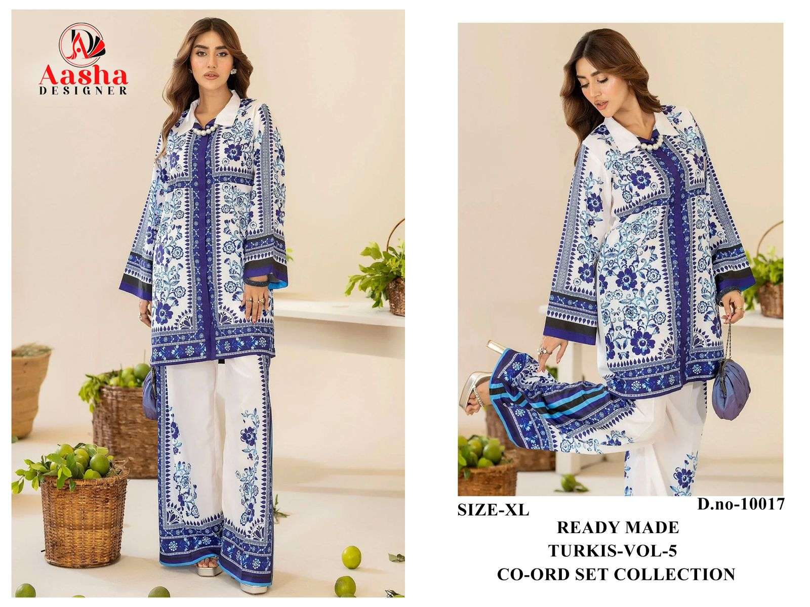 AASHA DESIGNER TURKIS VOL 5 SATIN DIGITAL PAKISTANI STYLE KURTI WITH PLAZZO PAIR 