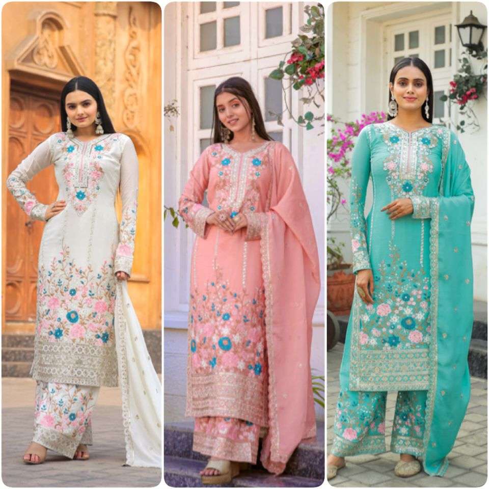 AD 140 SILK BEAUTIFUL DESIGNER READY MADE FESTIVE WEAR SUIT 