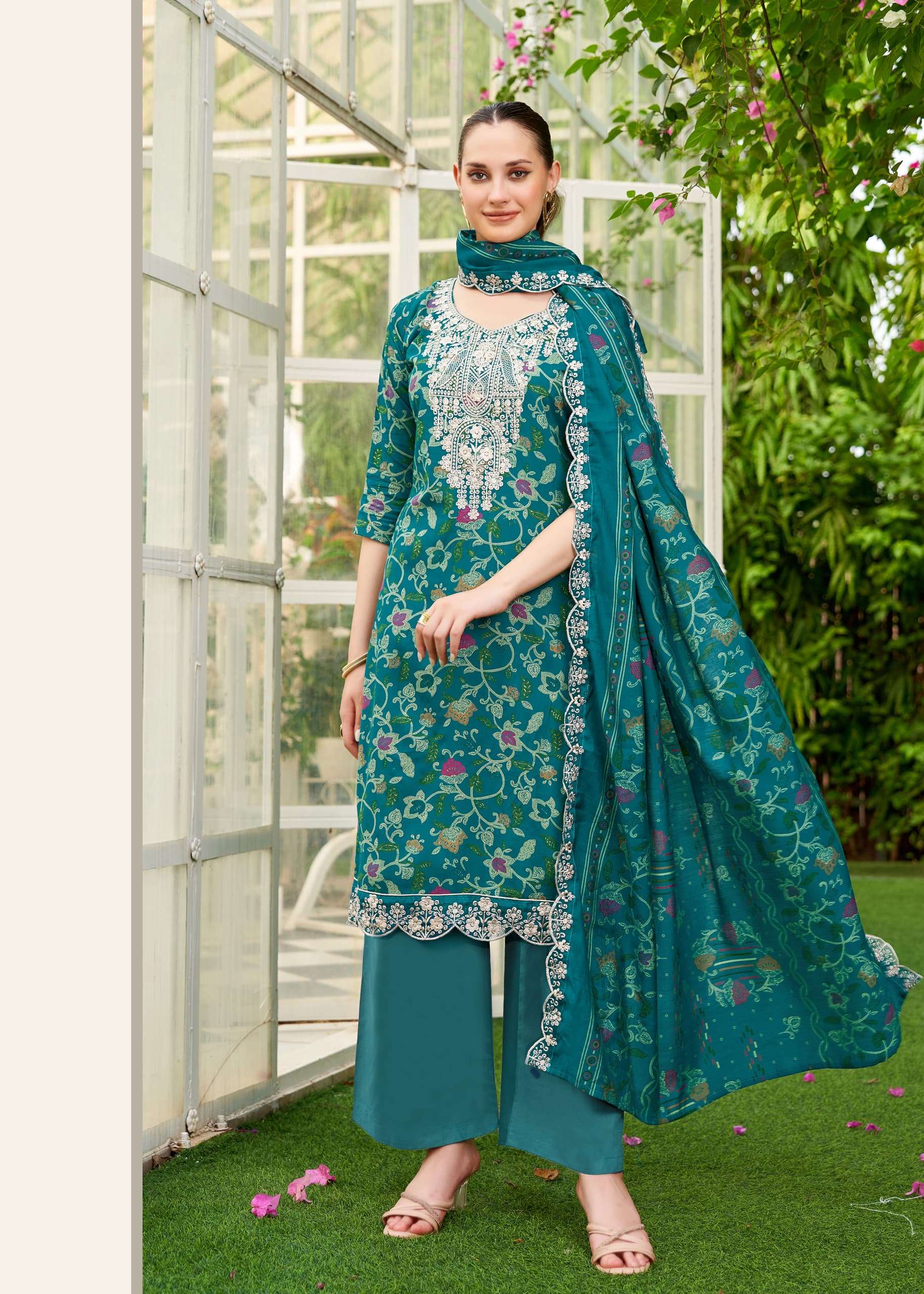ALOK SUITS BLACK DIAMOND EDITION 12 RAYON PRINT WITH FANCY EMBROIDERY SUIT	