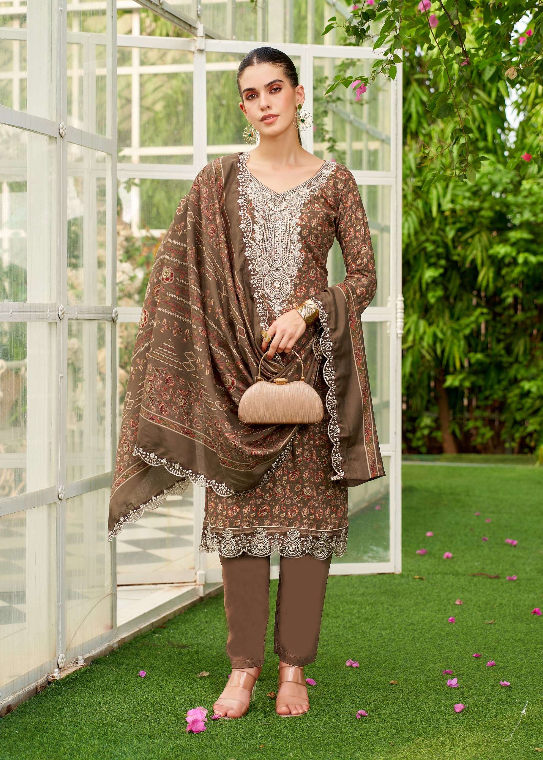 ALOK SUITS BLACK DIAMOND EDITION 12 RAYON PRINT WITH FANCY EMBROIDERY SUIT	