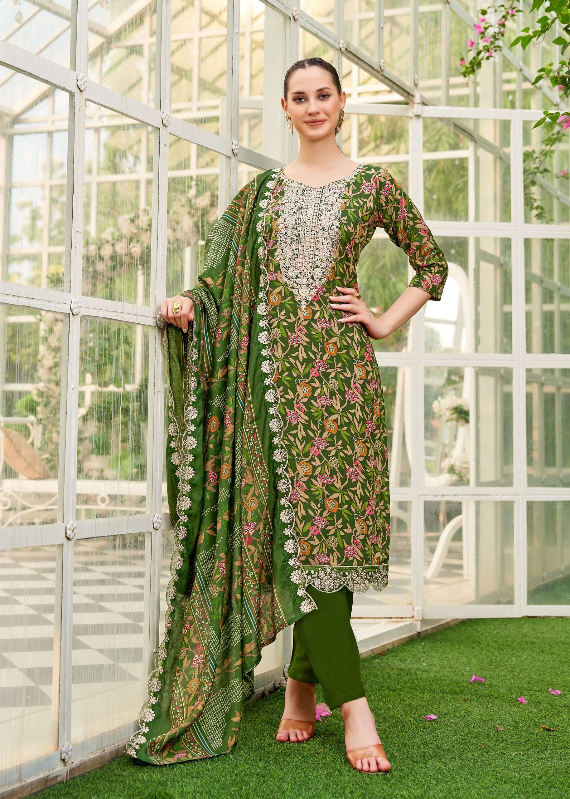 ALOK SUITS BLACK DIAMOND EDITION 12 RAYON PRINT WITH FANCY EMBROIDERY SUIT	