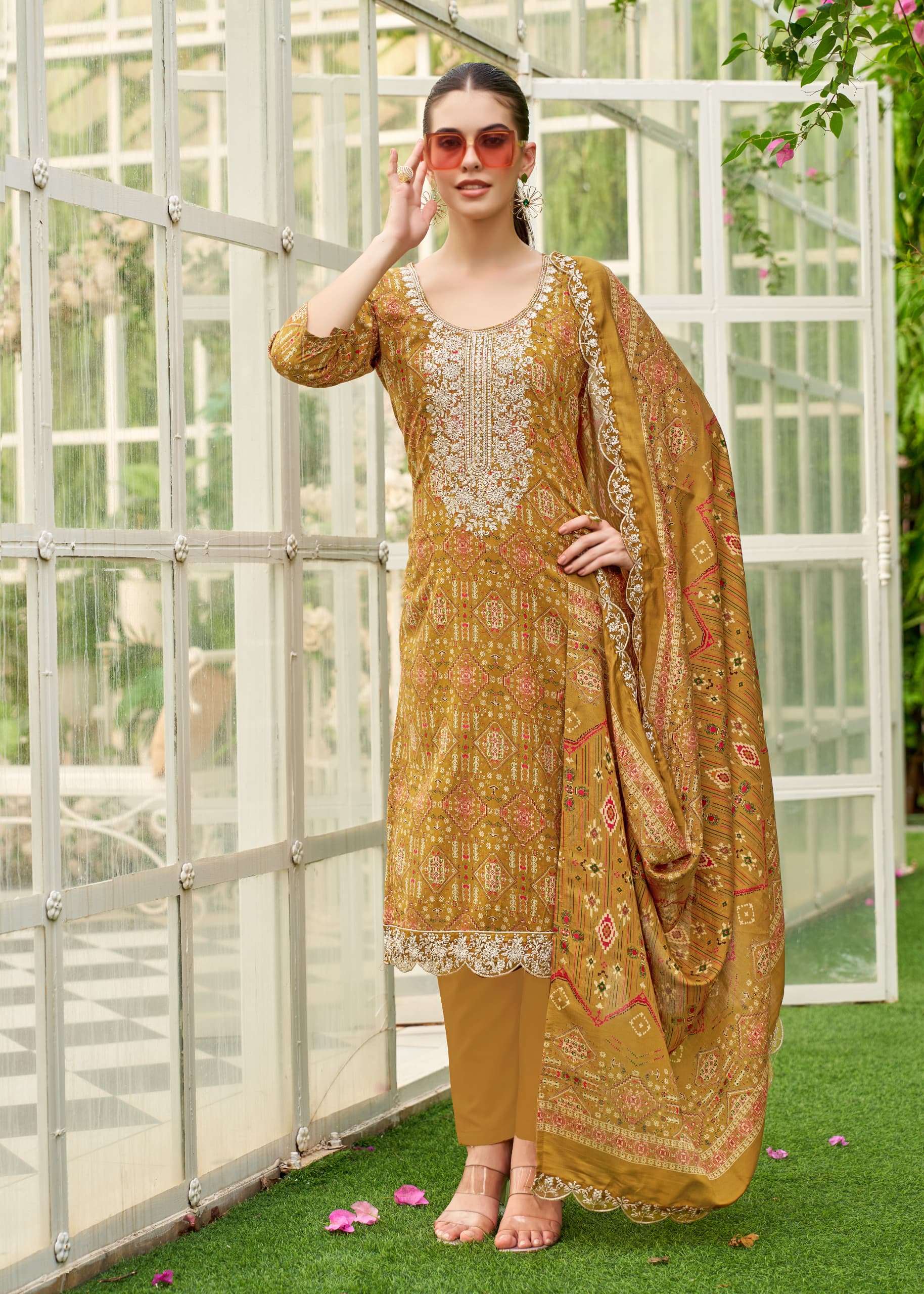 ALOK SUITS BLACK DIAMOND EDITION 12 RAYON PRINT WITH FANCY EMBROIDERY SUIT	