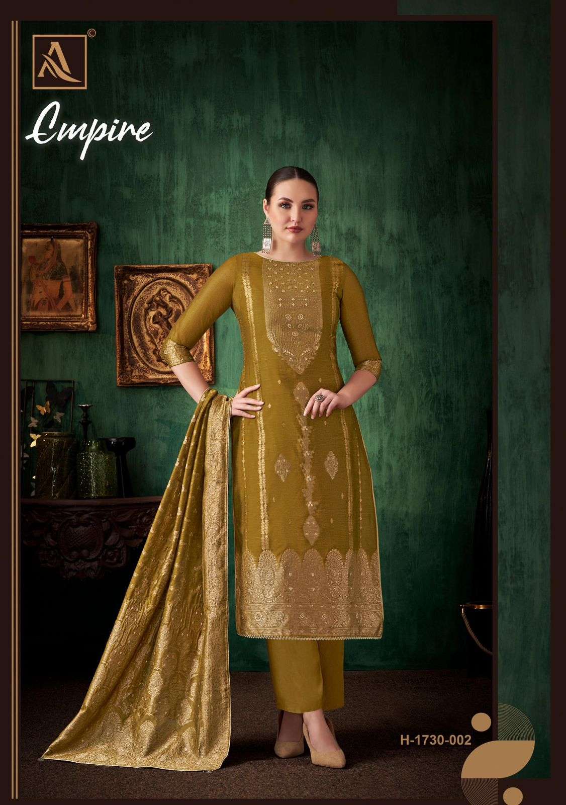 ALOK SUITS EMPIRE JACQUARD DESIGNER FANCY HAND WORK DESIGNER SUIT