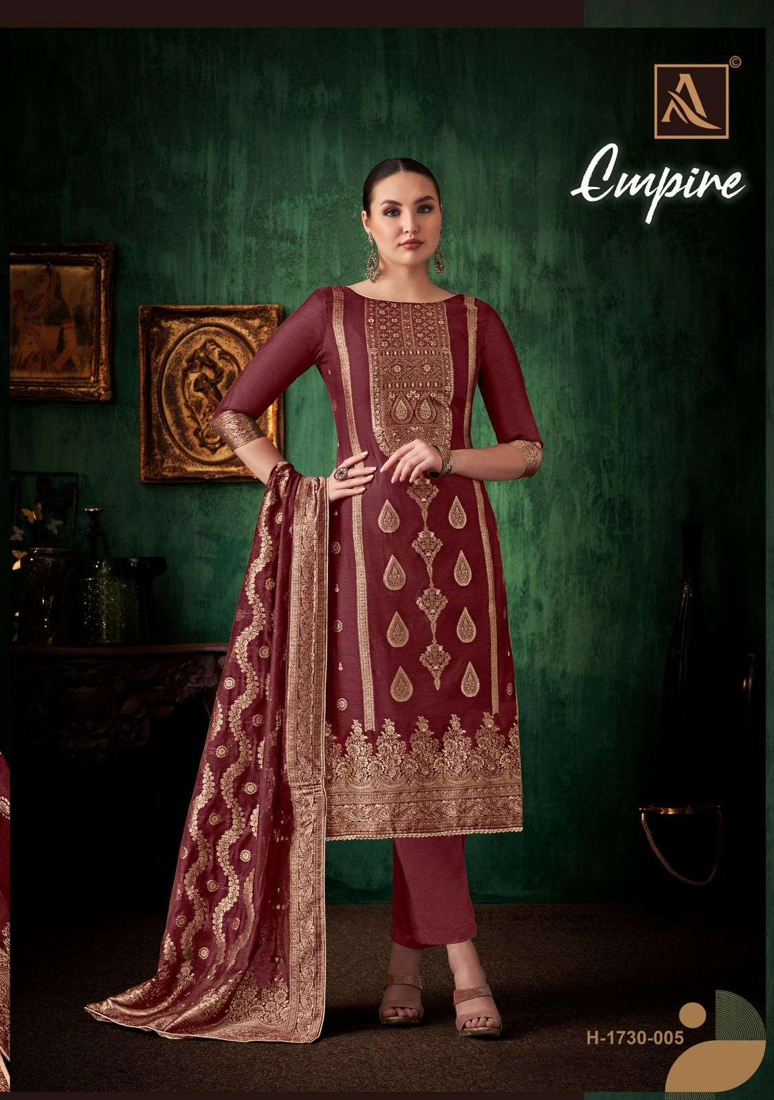 ALOK SUITS EMPIRE JACQUARD DESIGNER FANCY HAND WORK DESIGNER SUIT