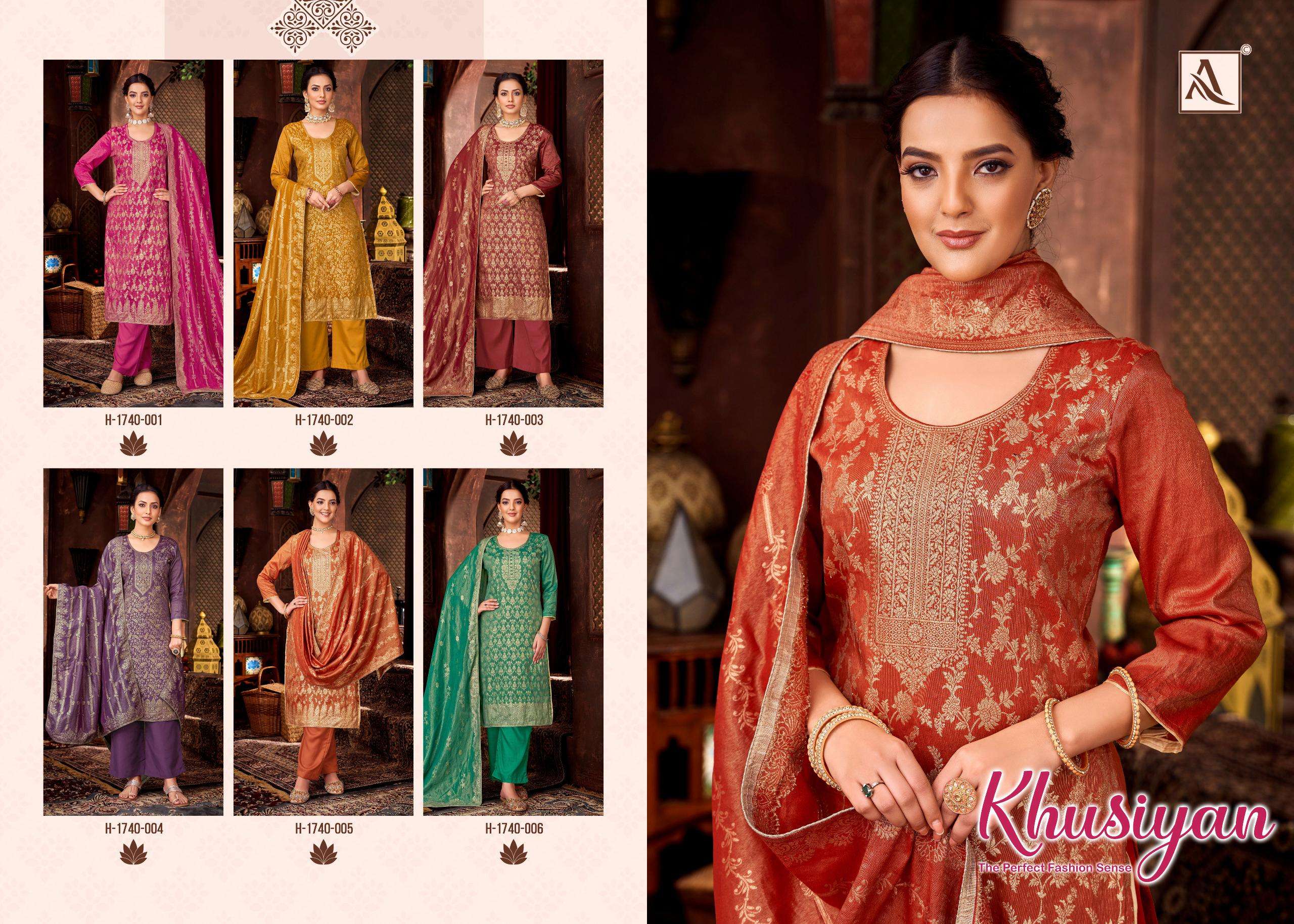 ALOK SUITS KHUSIYAN JACQUARD DESIGNER WORK FANCY WORK SUIT