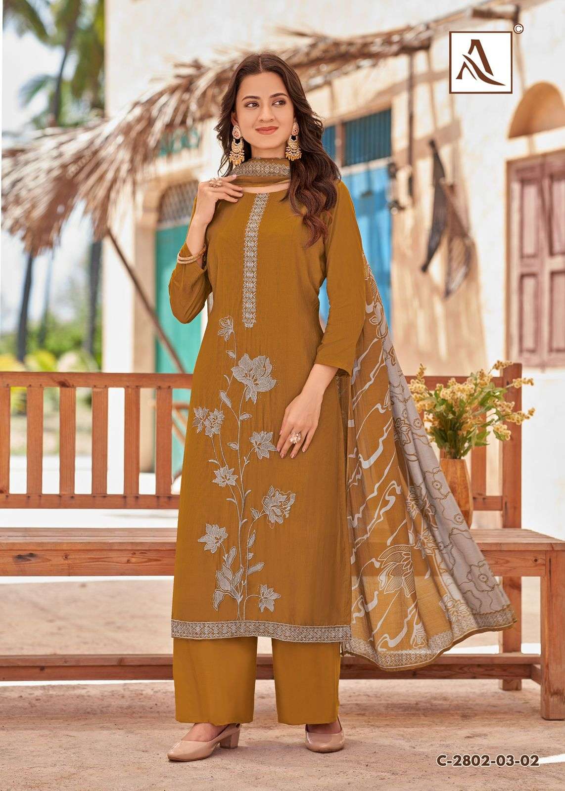 ALOK SUITS SONKALI VISCOSE FANCY EMBROIDERIES WORK SUIT