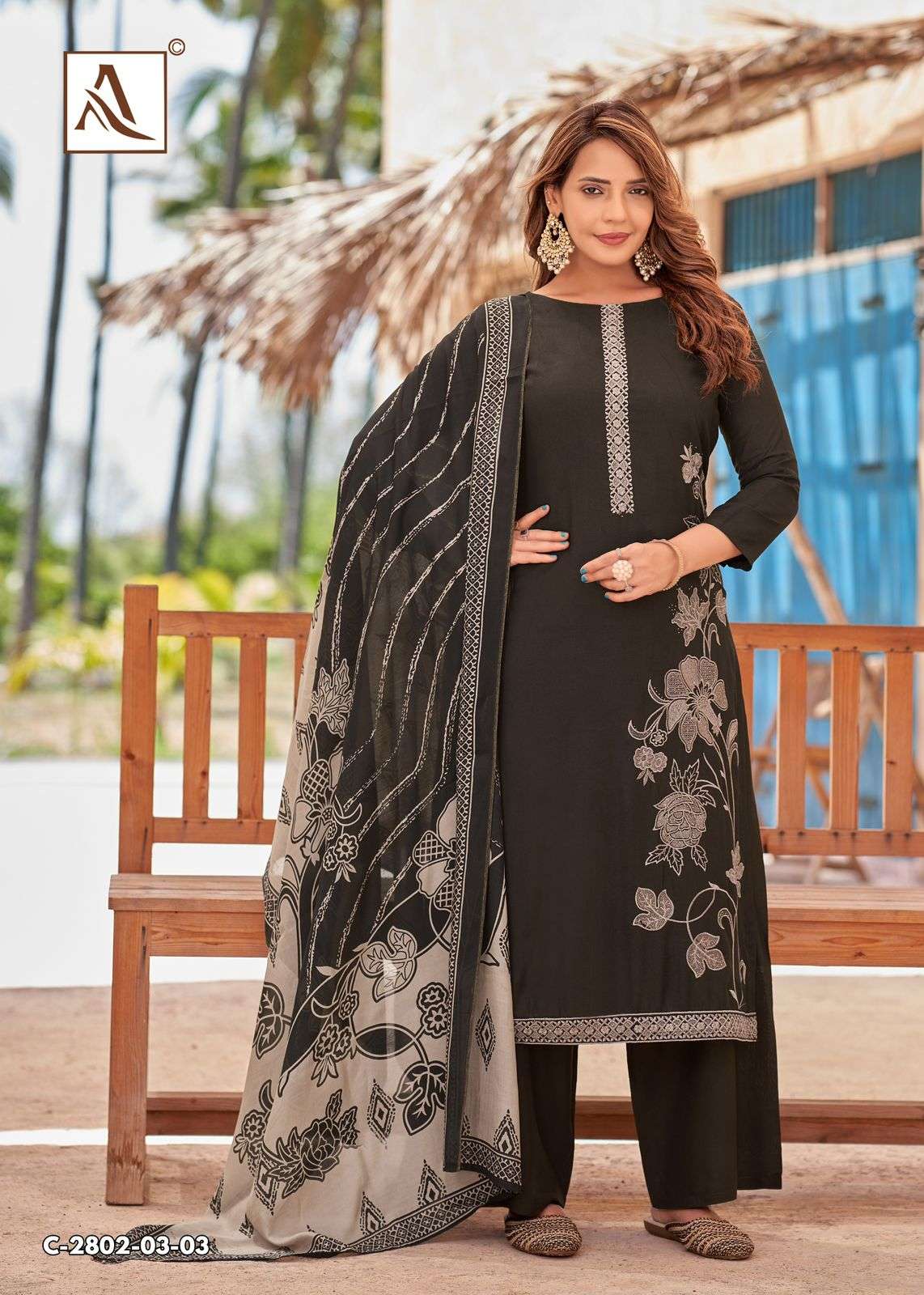 ALOK SUITS SONKALI VISCOSE FANCY EMBROIDERIES WORK SUIT
