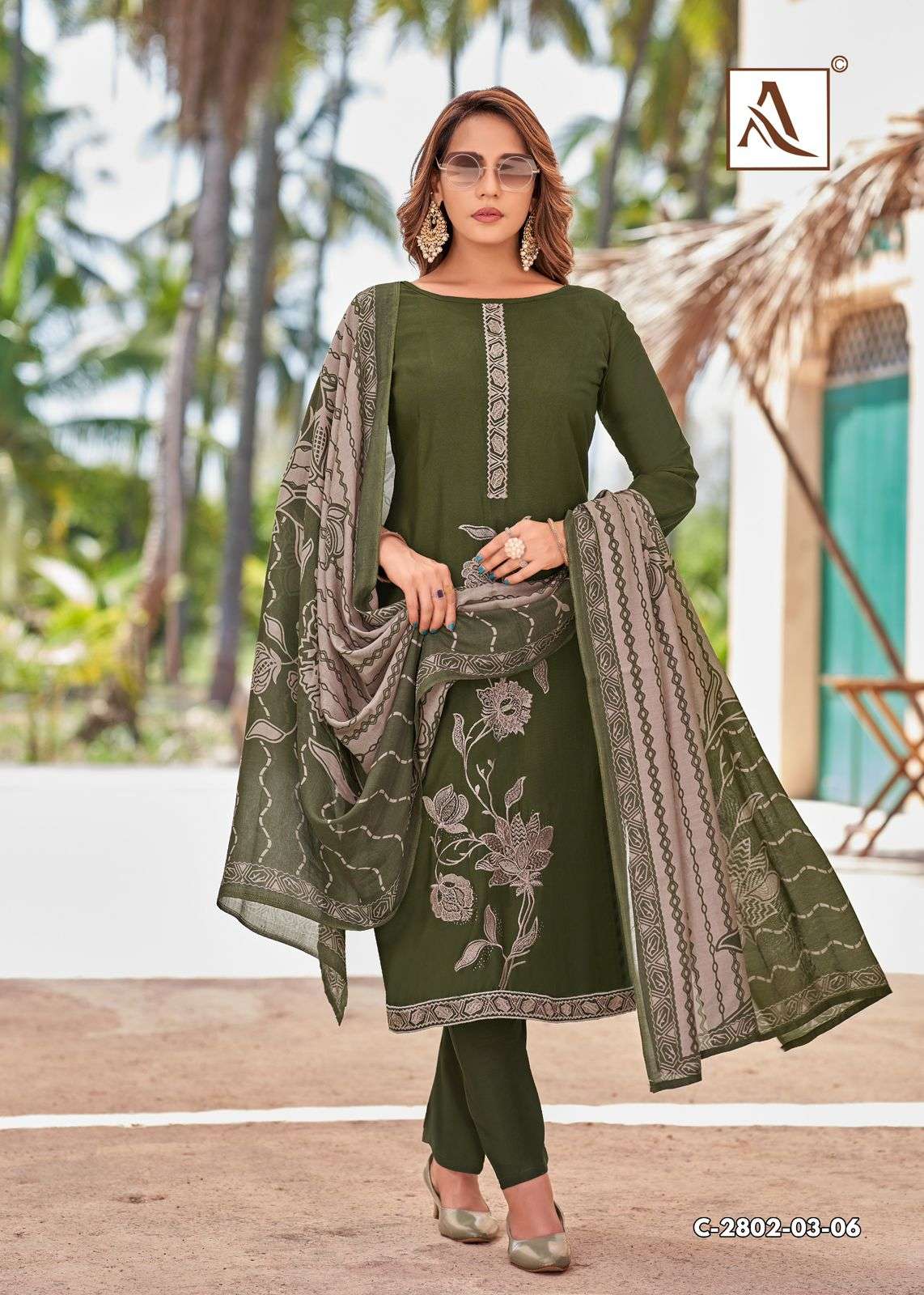 ALOK SUITS SONKALI VISCOSE FANCY EMBROIDERIES WORK SUIT