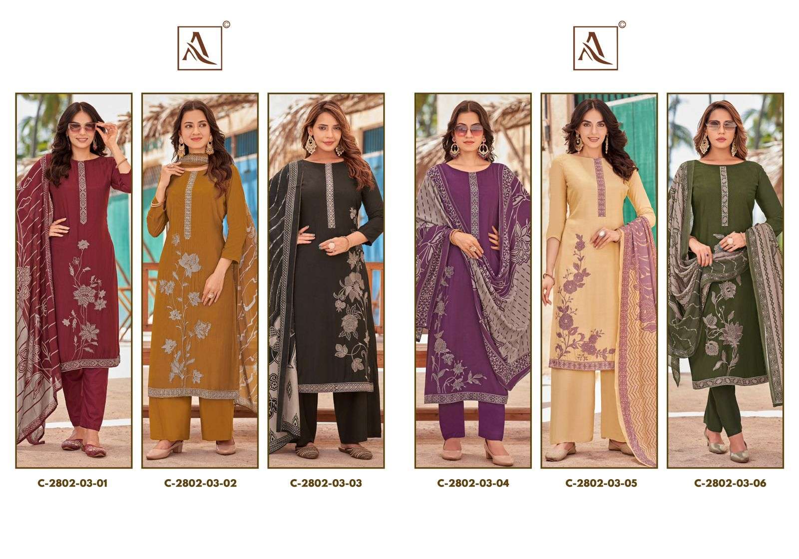 ALOK SUITS SONKALI VISCOSE FANCY EMBROIDERIES WORK SUIT