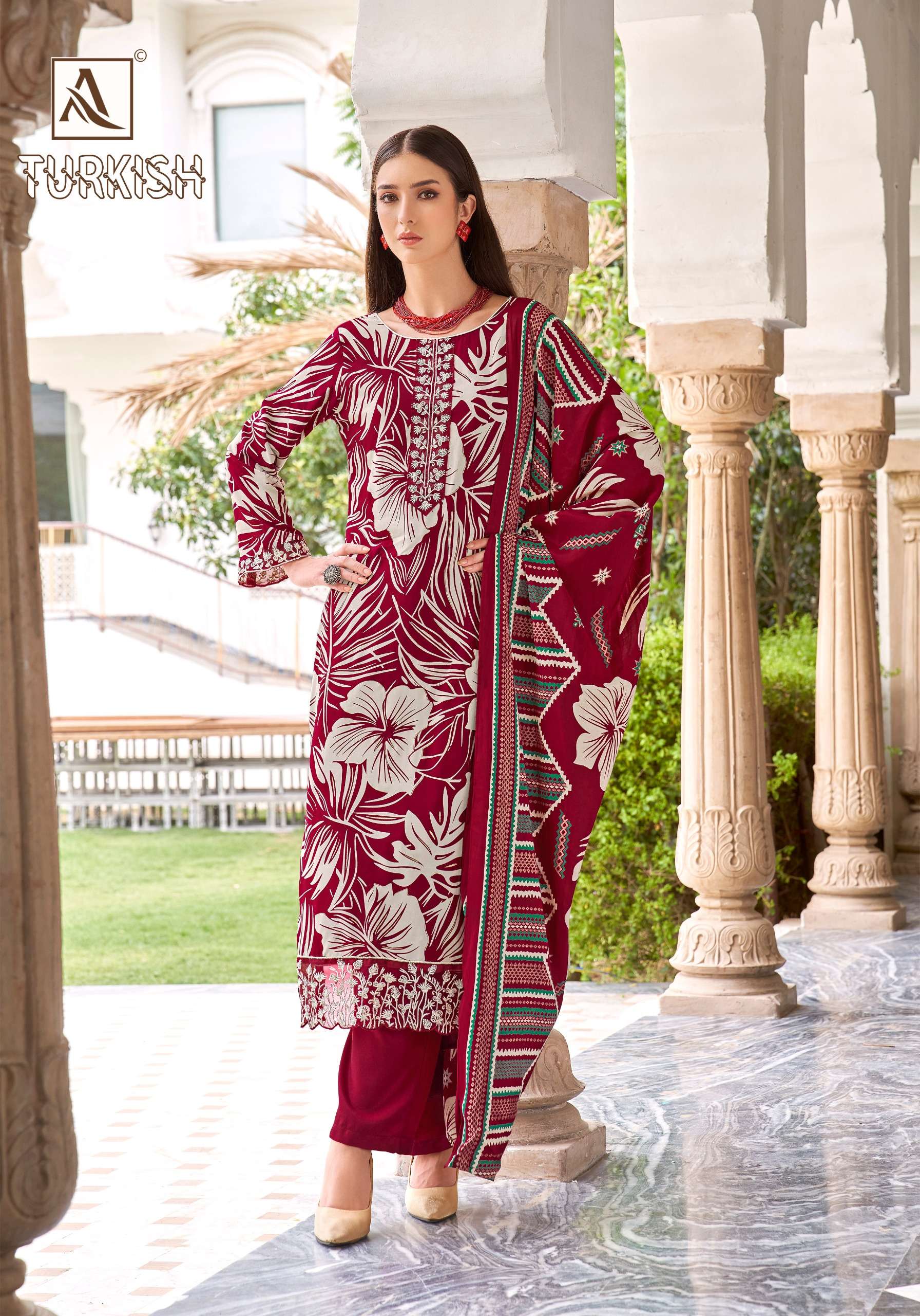 ALOK SUITS TURKISH VISCOSE FANCY EMBROIDERY WORK SUIT