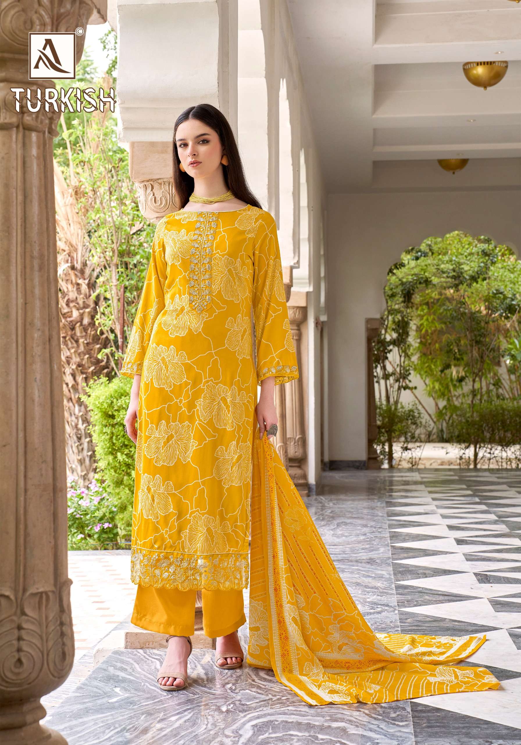 ALOK SUITS TURKISH VISCOSE FANCY EMBROIDERY WORK SUIT